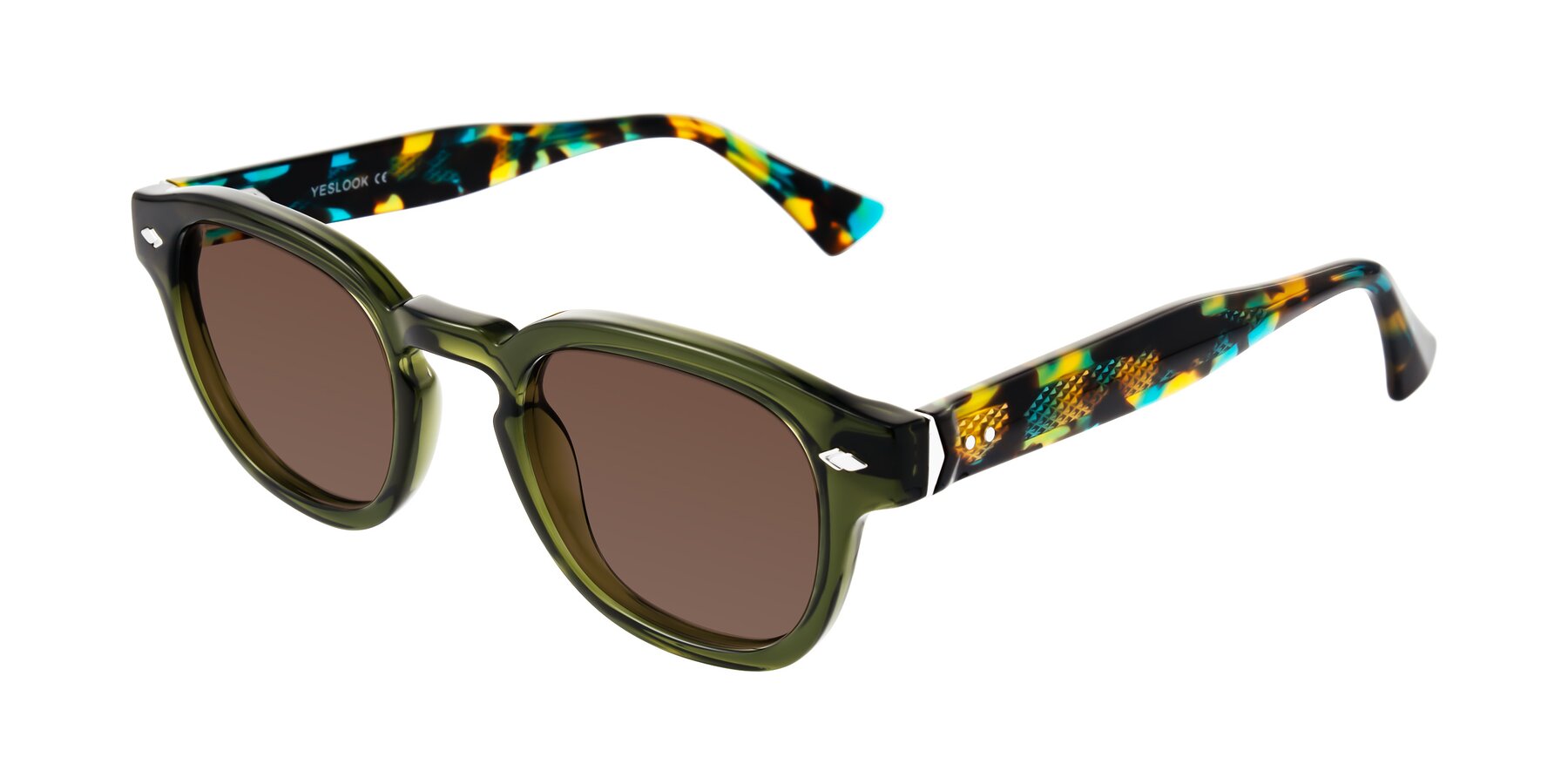 Angle of Sunny in Green with Brown Tinted Lenses