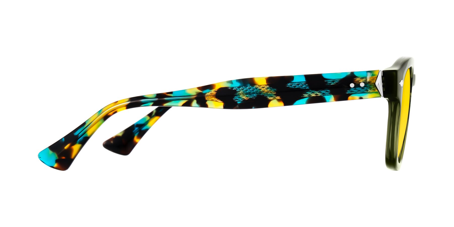 Side of Sunny in Green with Yellow Tinted Lenses