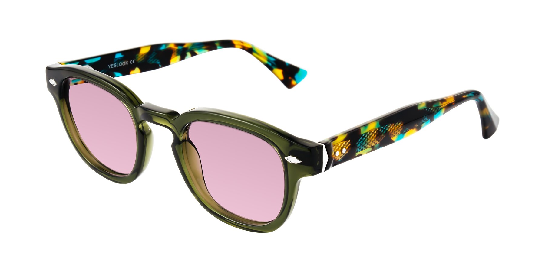 Angle of Sunny in Green with Light Wine Tinted Lenses