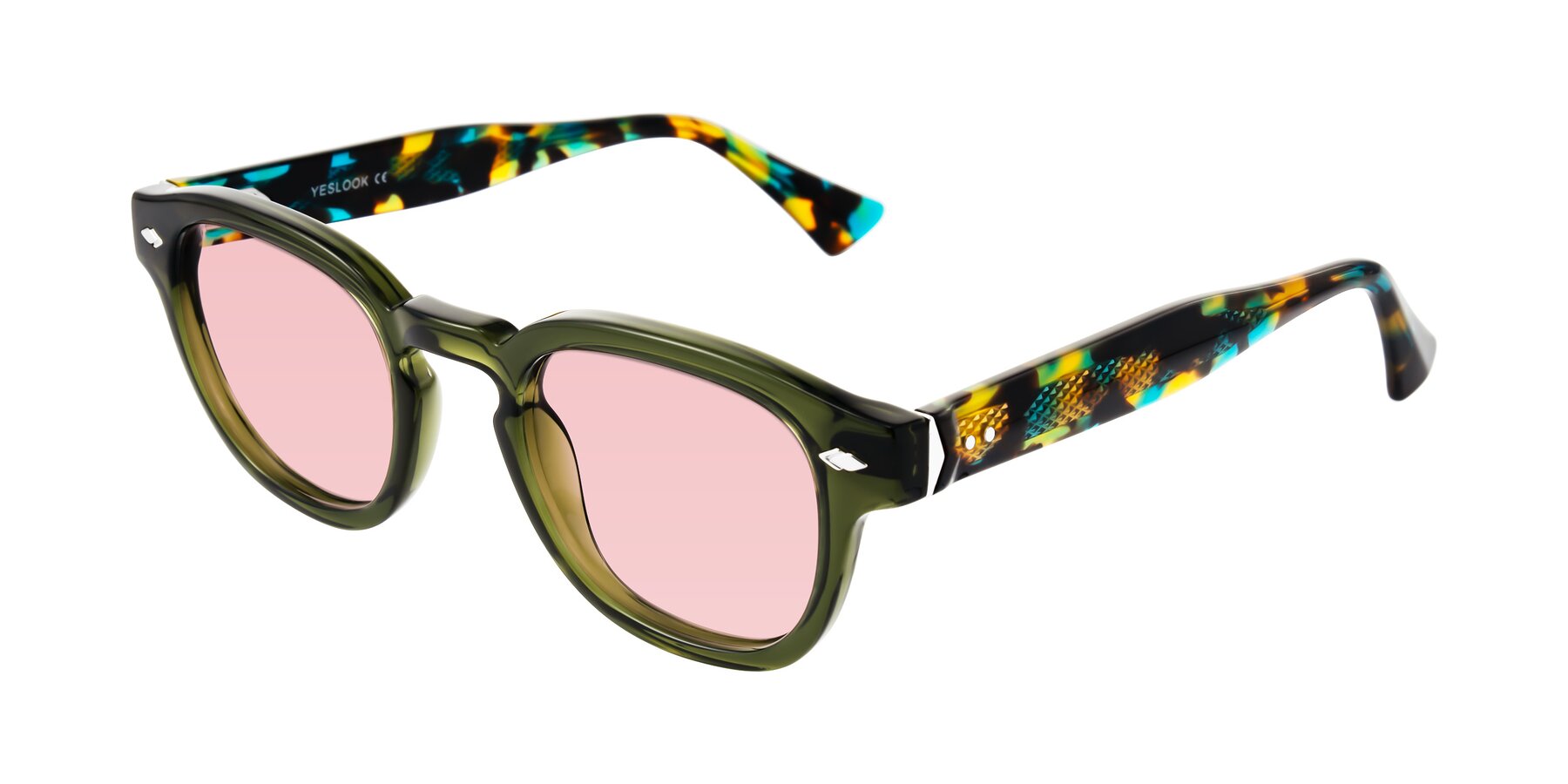 Angle of Sunny in Green with Light Garnet Tinted Lenses