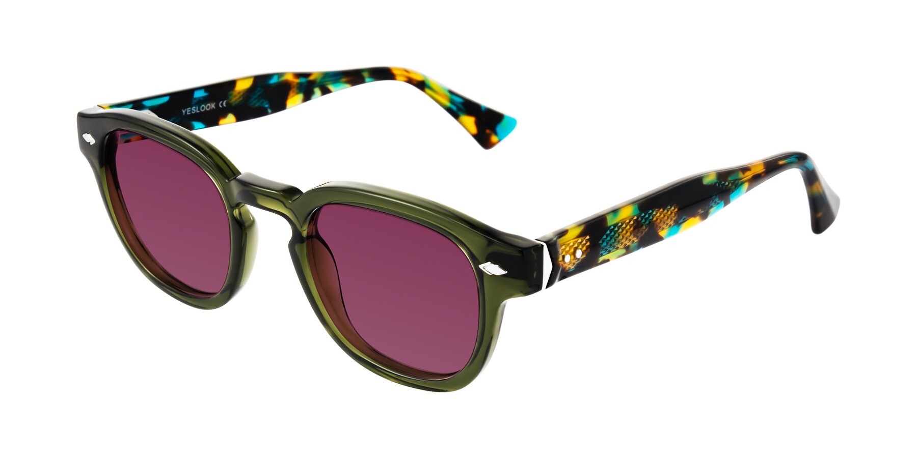 Angle of Sunny in Green with Wine Tinted Lenses