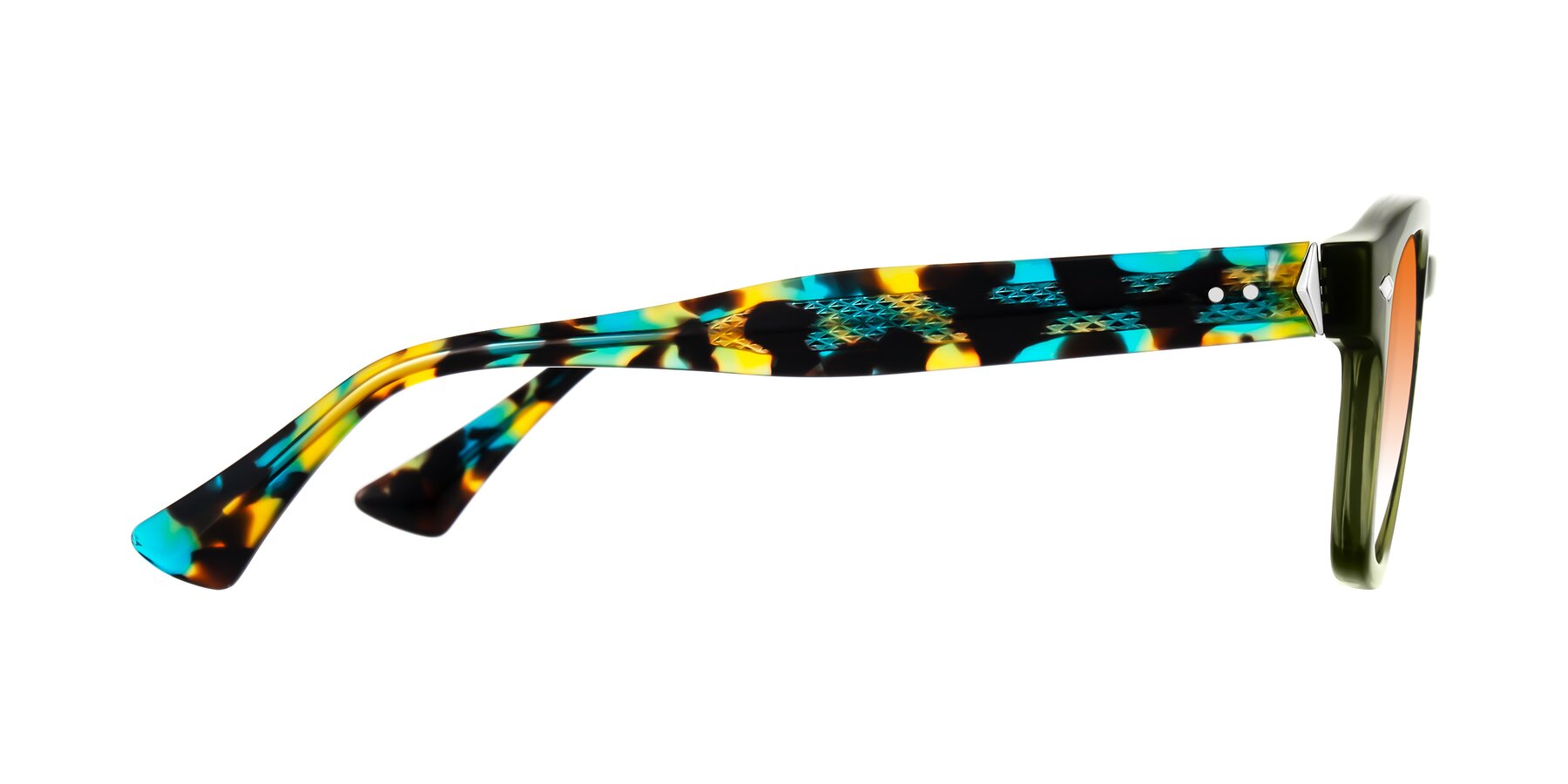 Side of Sunny in Green with Orange Gradient Lenses