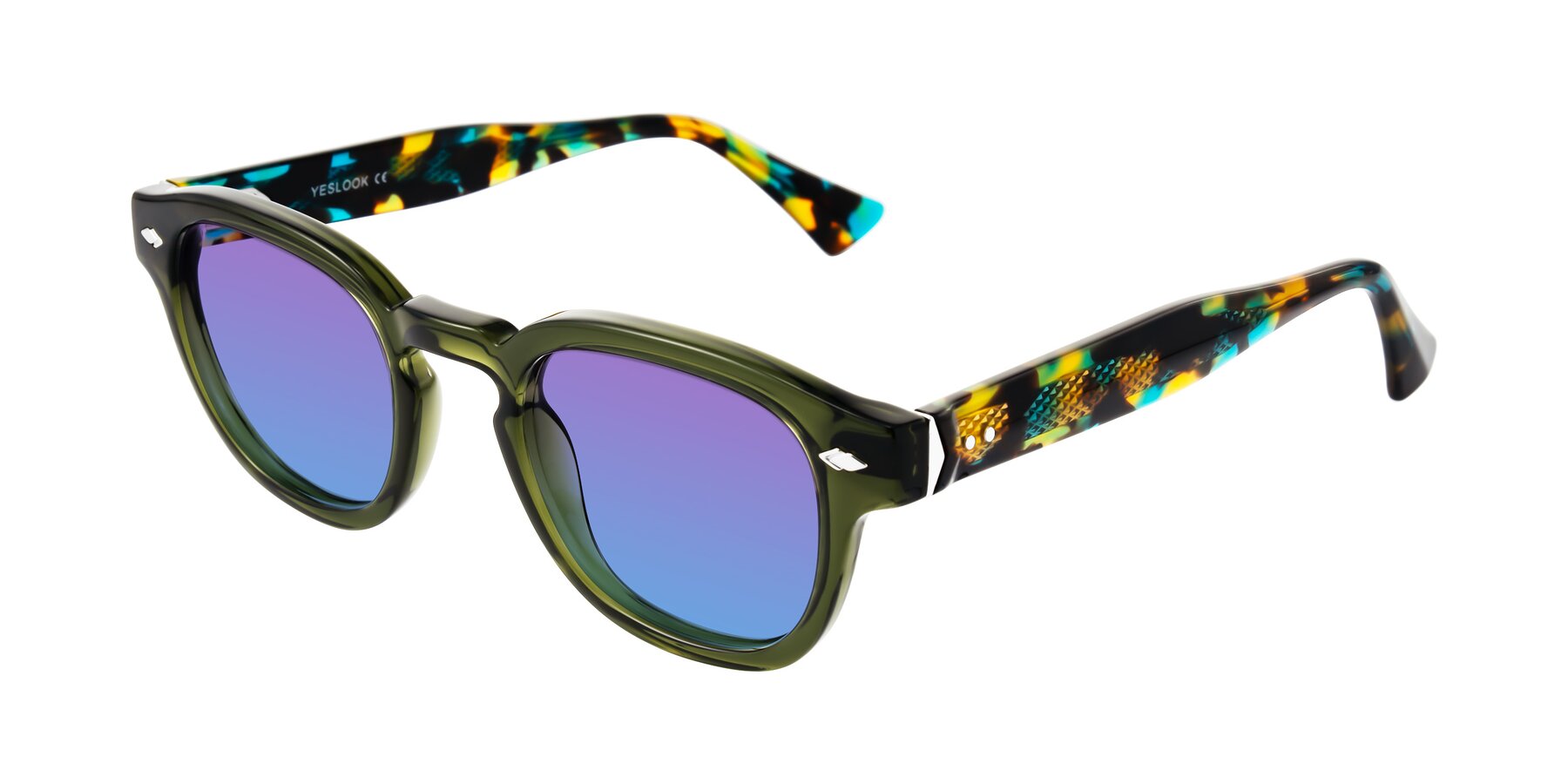 Angle of Sunny in Green with Purple / Blue Gradient Lenses