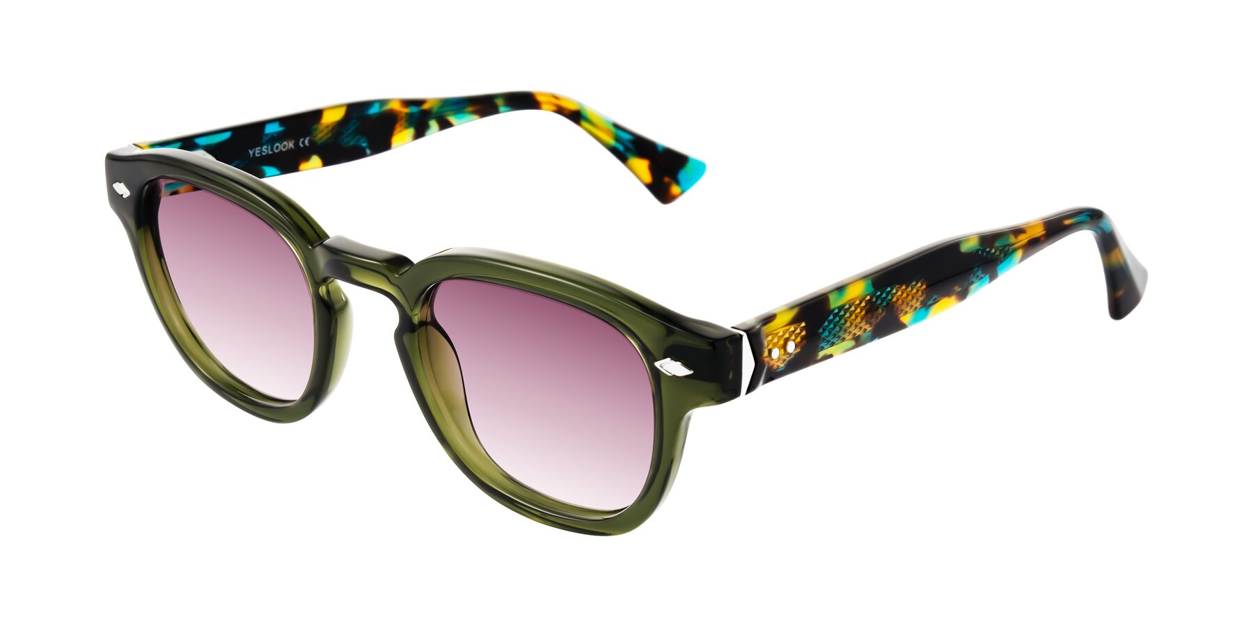 Angle of Sunny in Green with Wine Gradient Lenses