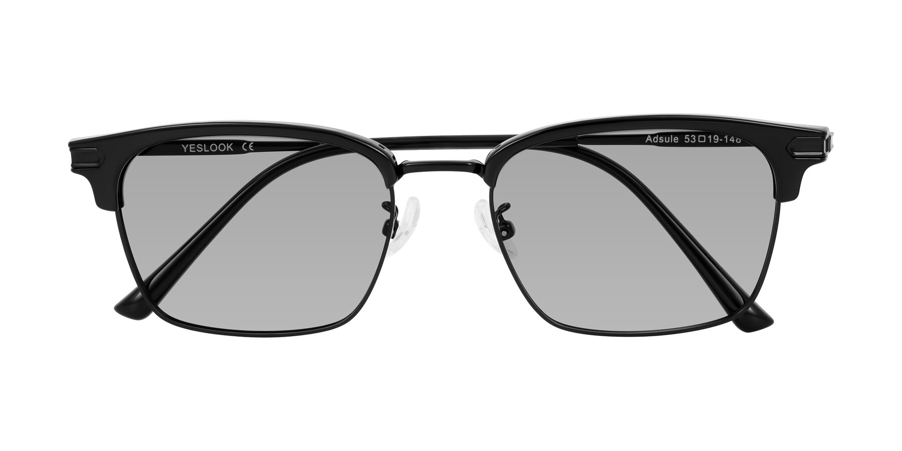 Folded Front of Adsule in Black with Light Gray Tinted Lenses
