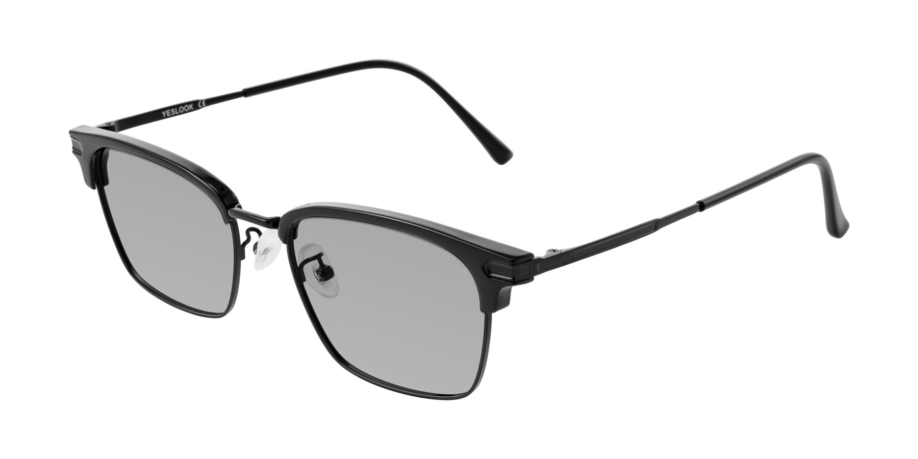 Angle of Adsule in Black with Light Gray Tinted Lenses