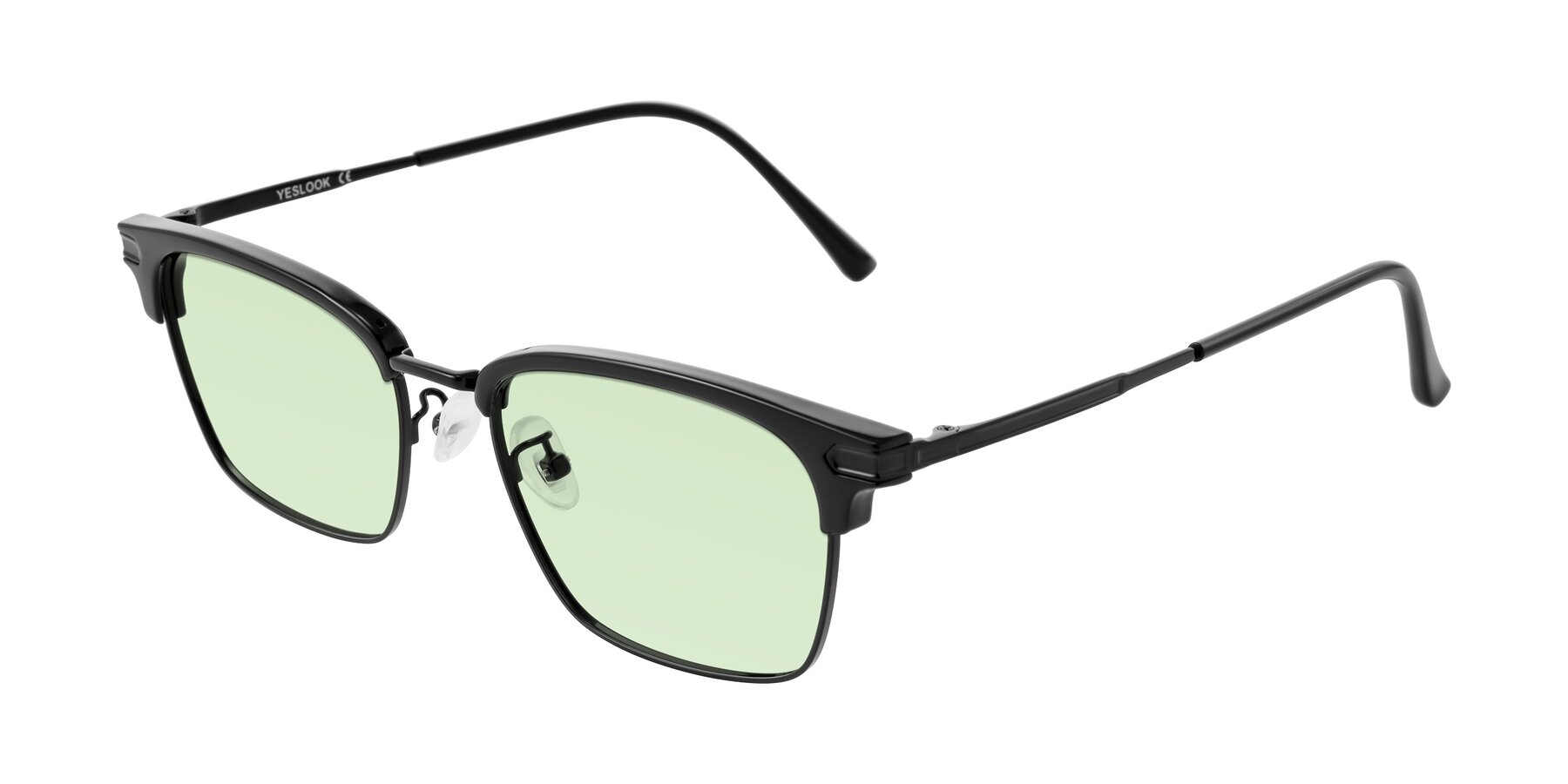 Angle of Adsule in Black with Light Green Tinted Lenses