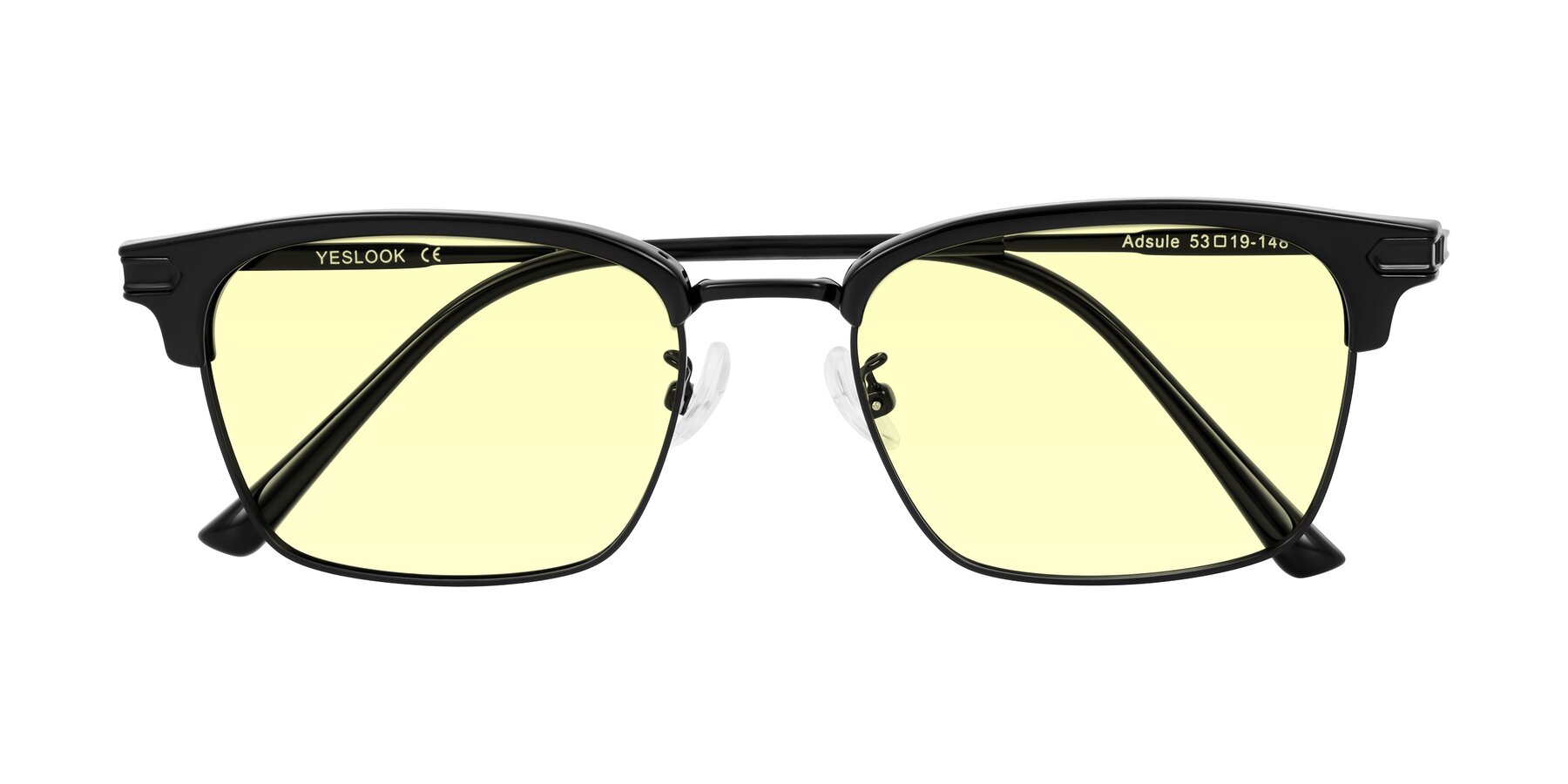 Folded Front of Adsule in Black with Light Yellow Tinted Lenses