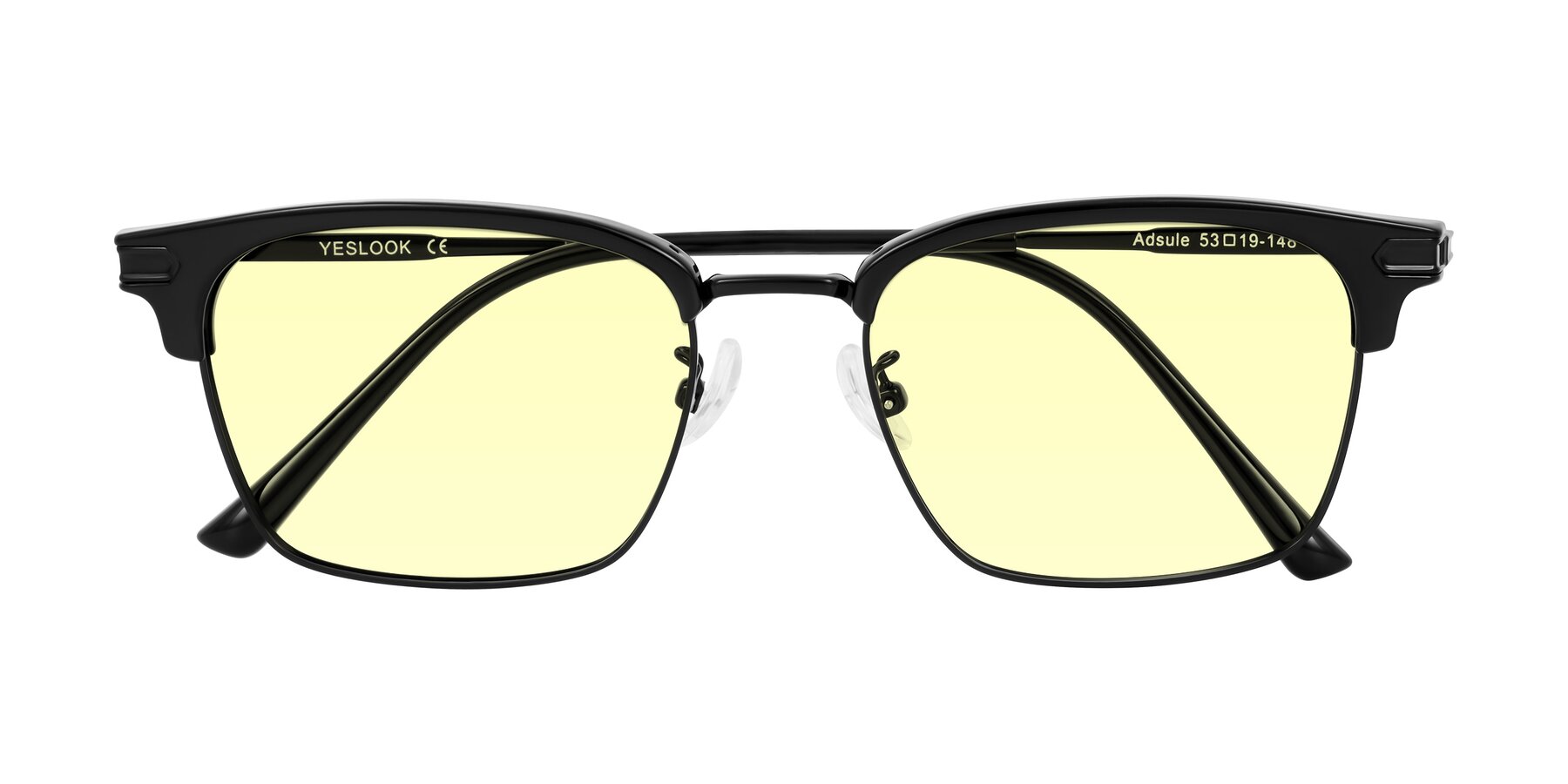 Folded Front of Adsule in Black with Light Yellow Tinted Lenses
