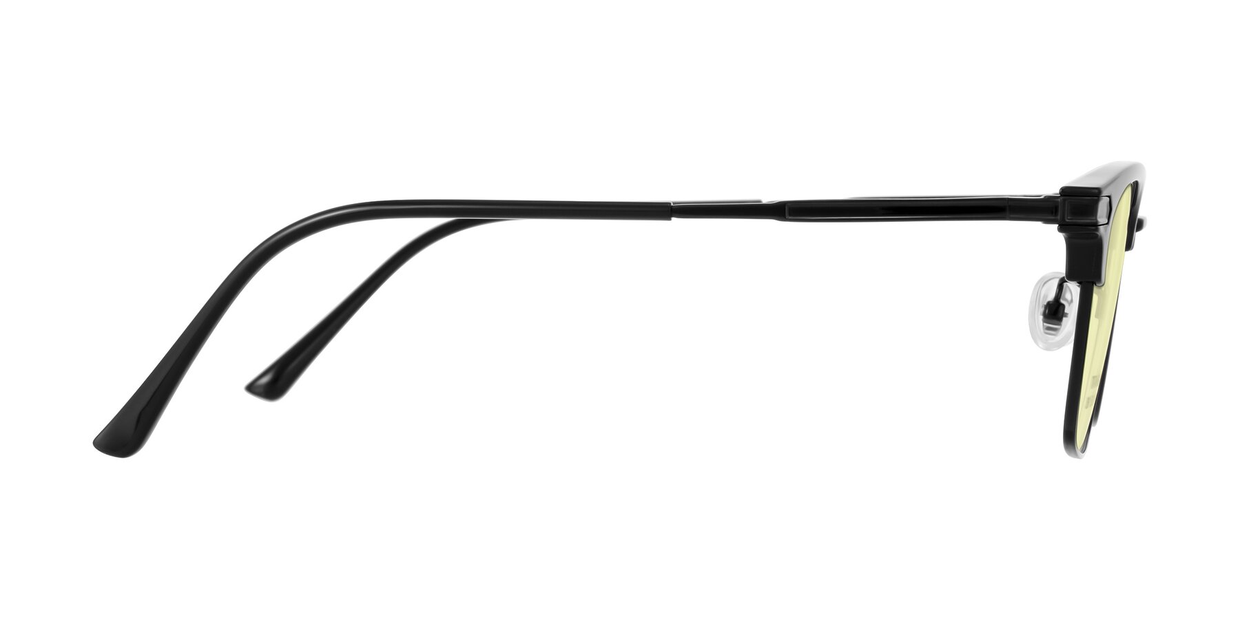 Side of Adsule in Black with Light Yellow Tinted Lenses