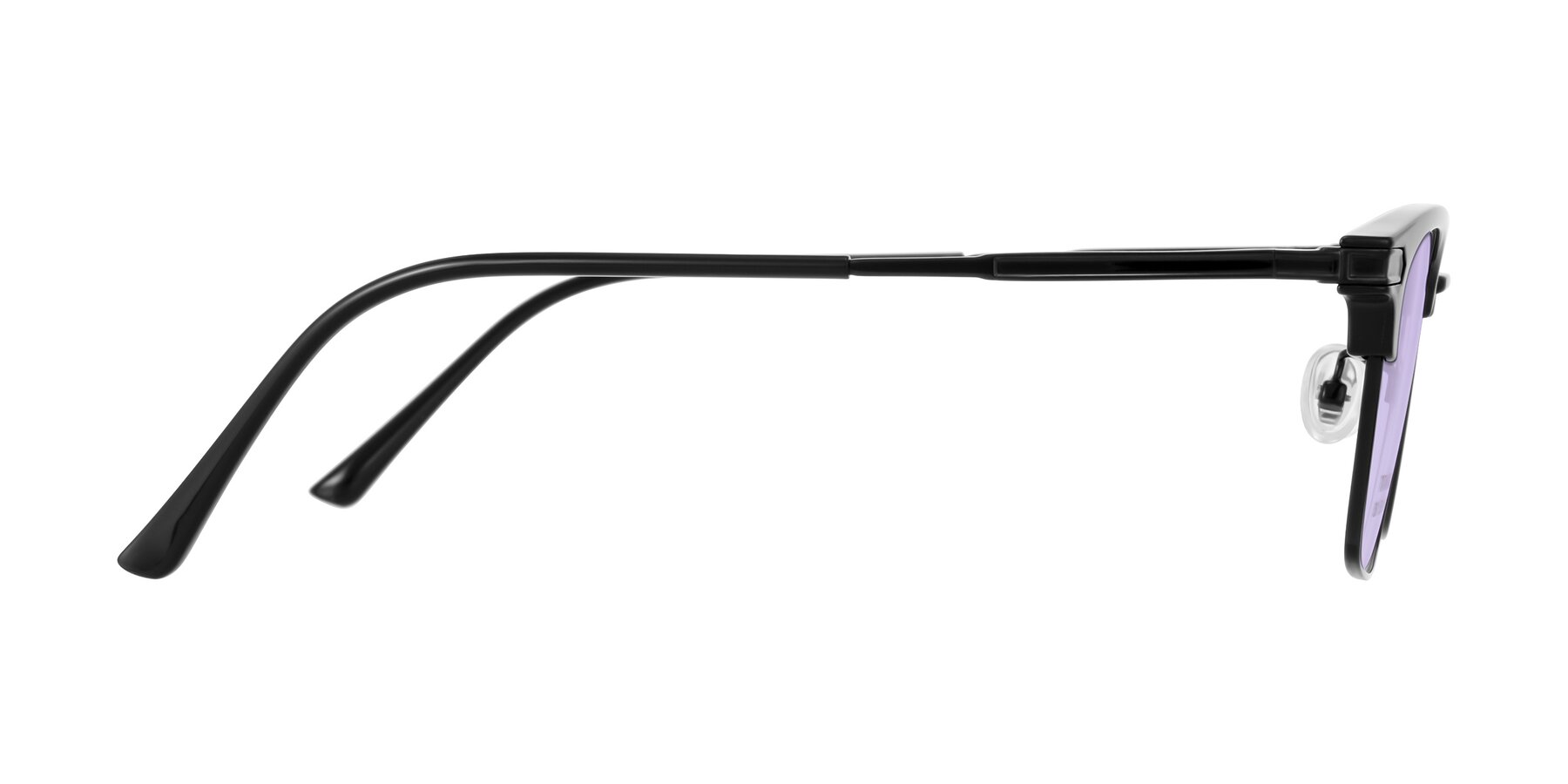 Side of Adsule in Black with Light Purple Tinted Lenses