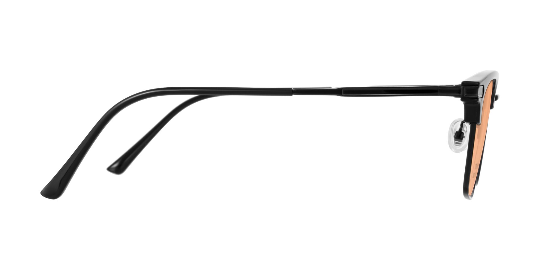 Side of Adsule in Black with Light Orange Tinted Lenses