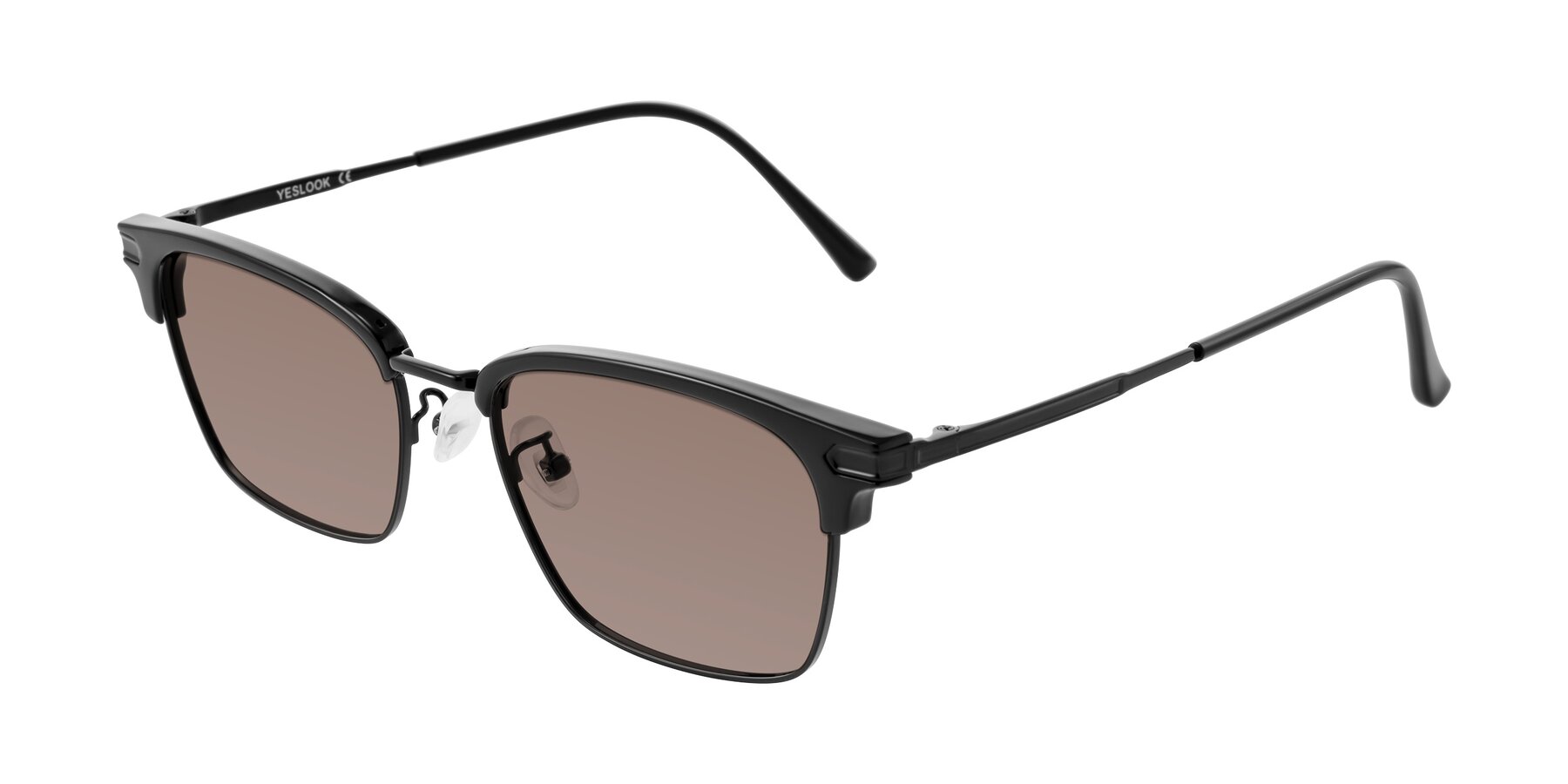 Angle of Adsule in Black with Medium Brown Tinted Lenses