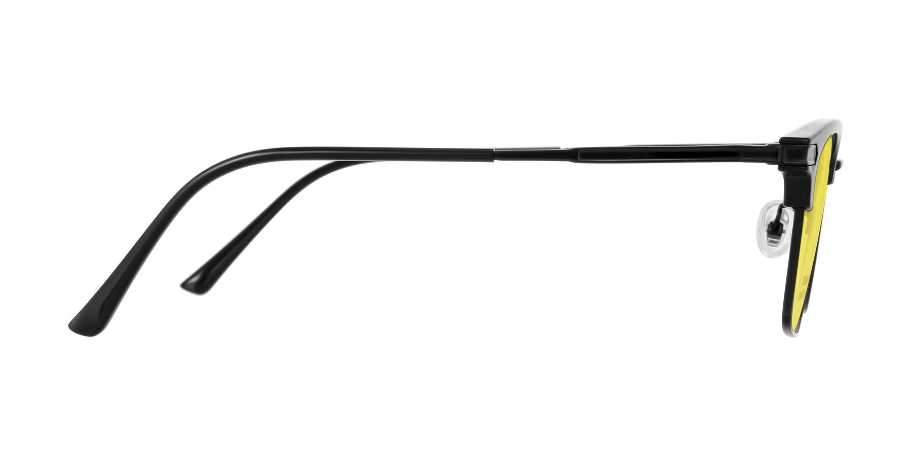 Side of Adsule in Black with Medium Yellow Tinted Lenses