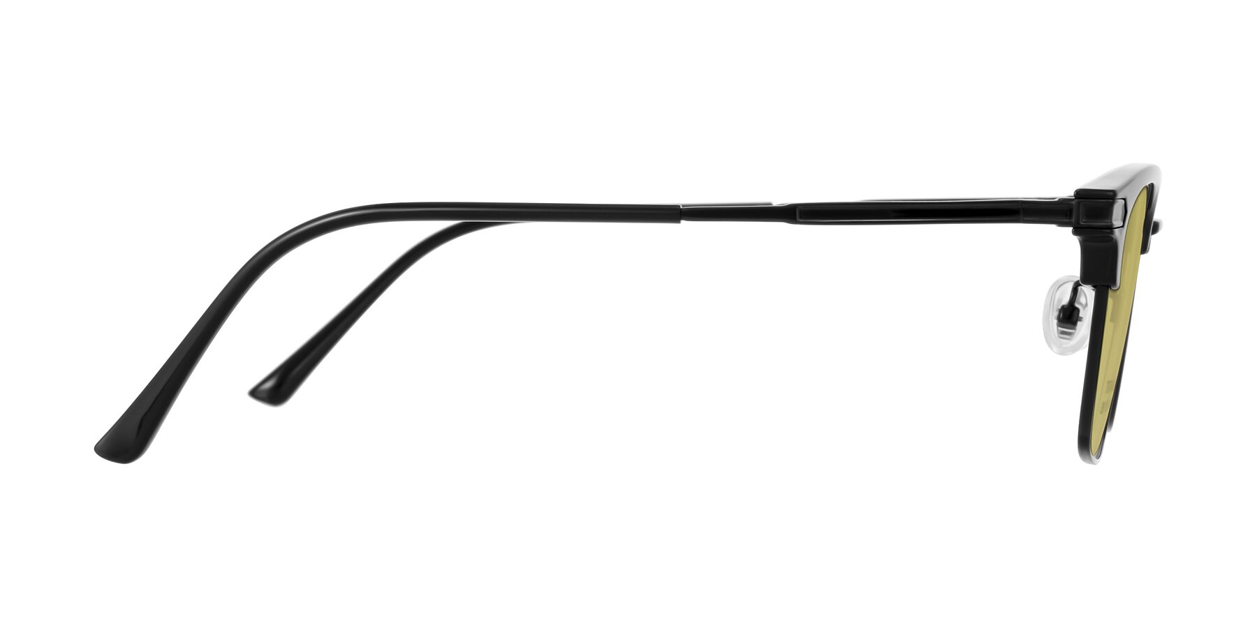 Side of Adsule in Black with Medium Champagne Tinted Lenses