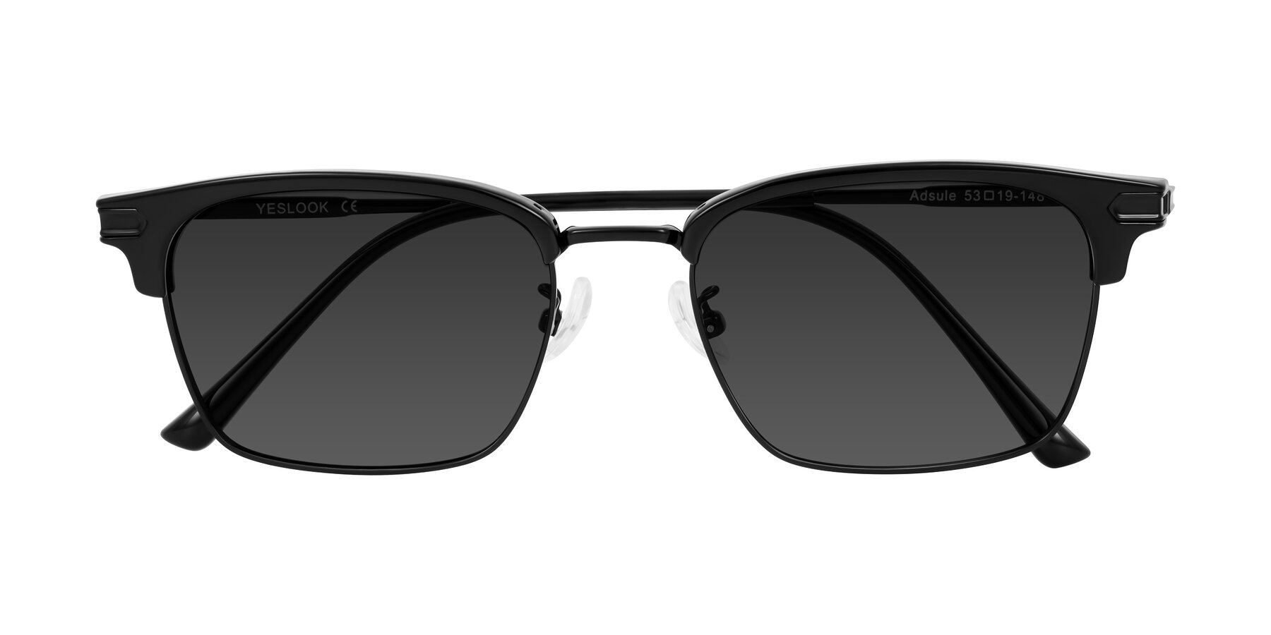 Folded Front of Adsule in Black with Gray Tinted Lenses