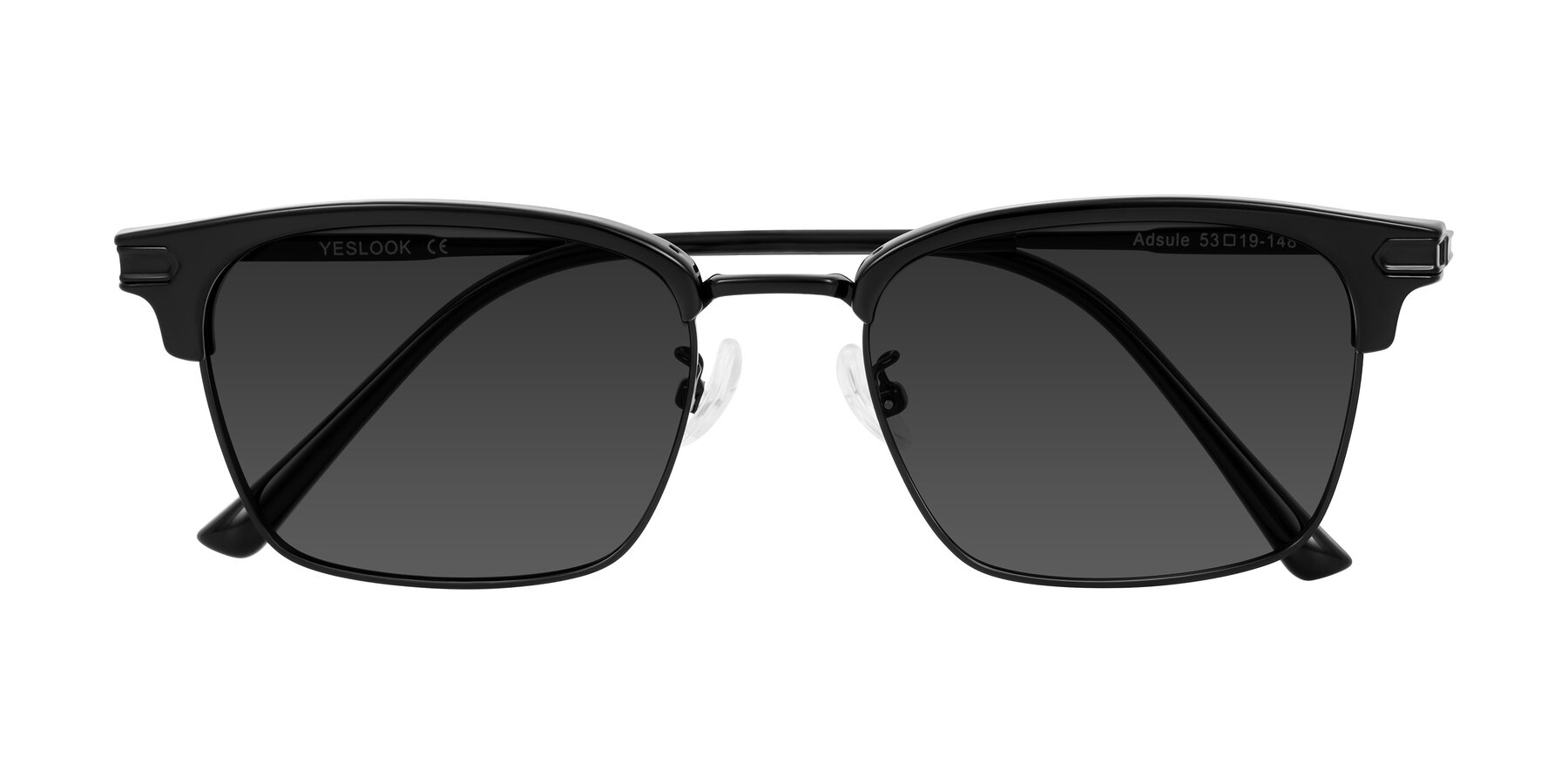 Folded Front of Adsule in Black with Gray Tinted Lenses