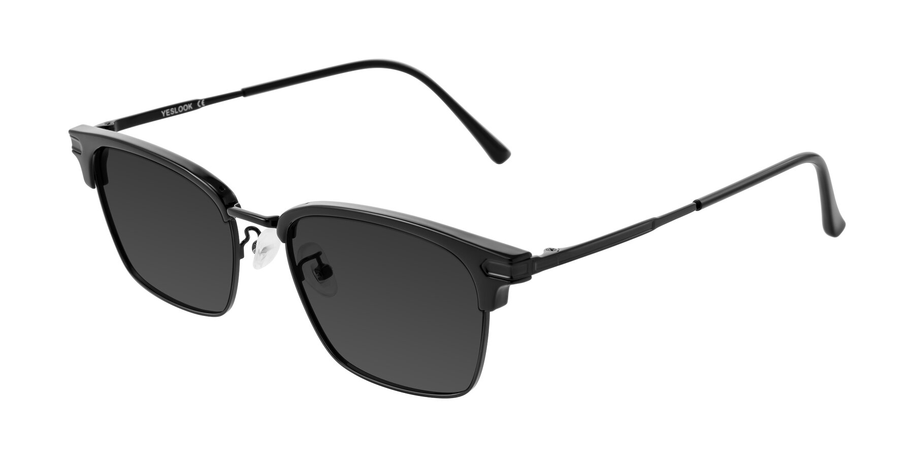 Angle of Adsule in Black with Gray Tinted Lenses