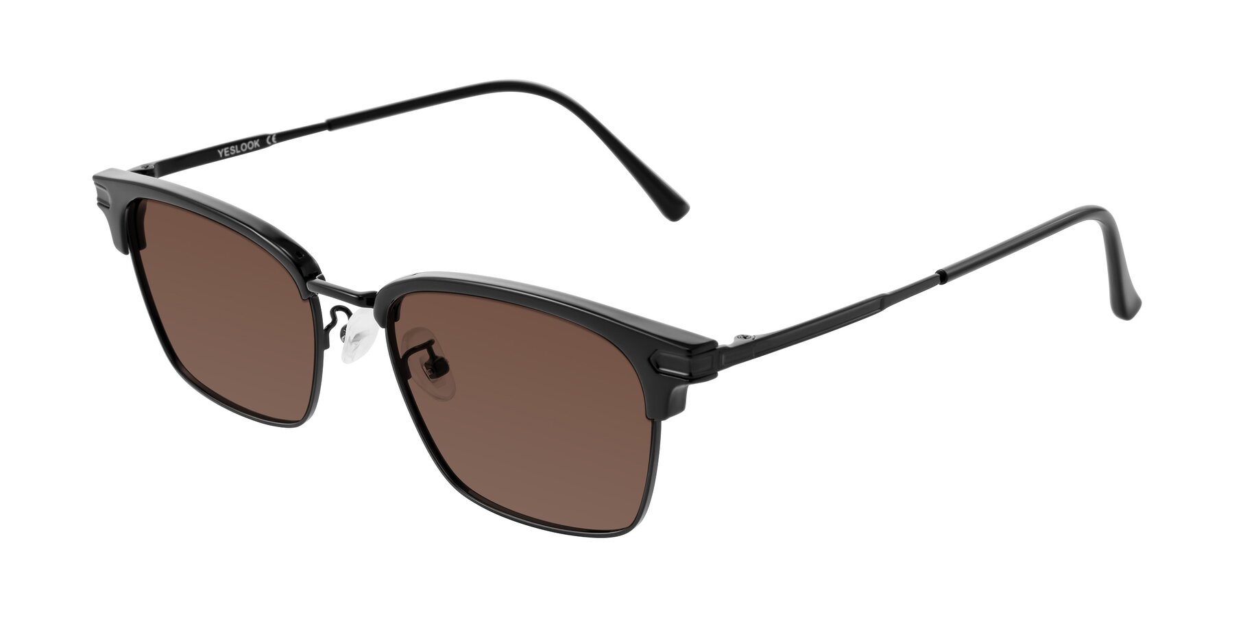 Angle of Adsule in Black with Brown Tinted Lenses