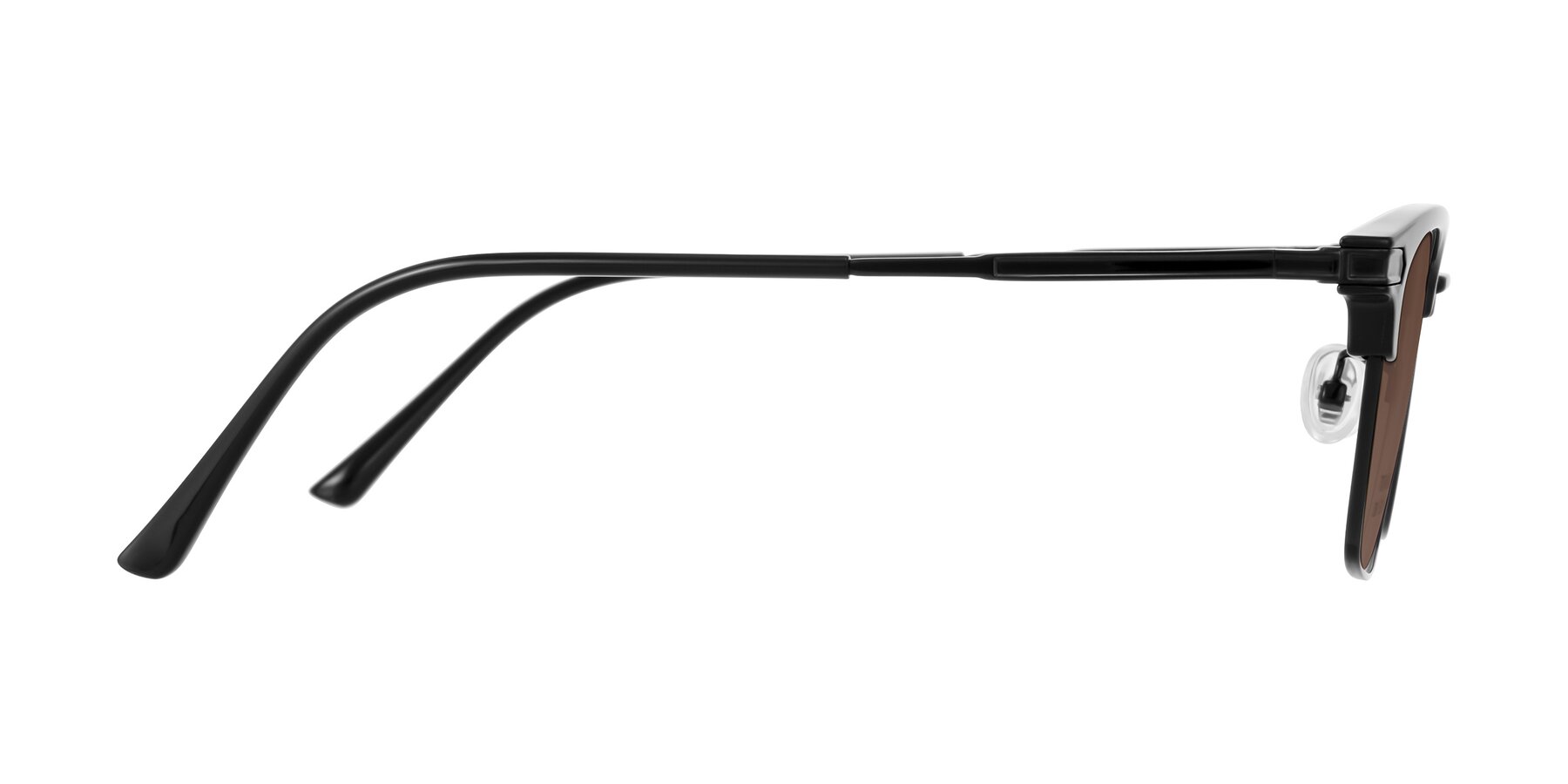 Side of Adsule in Black with Brown Tinted Lenses