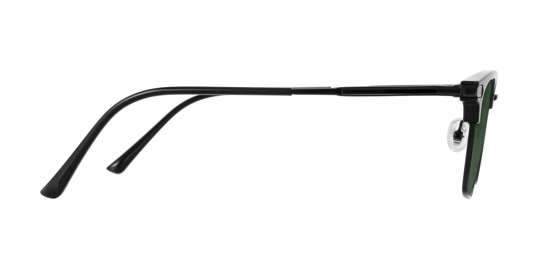 Side of Adsule in Black with Green Tinted Lenses