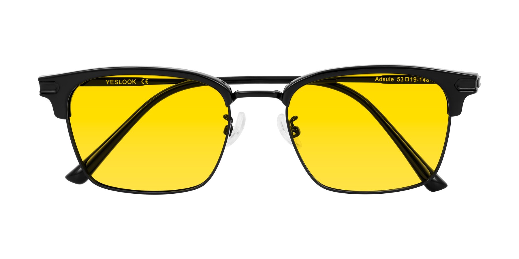 Folded Front of Adsule in Black with Yellow Tinted Lenses