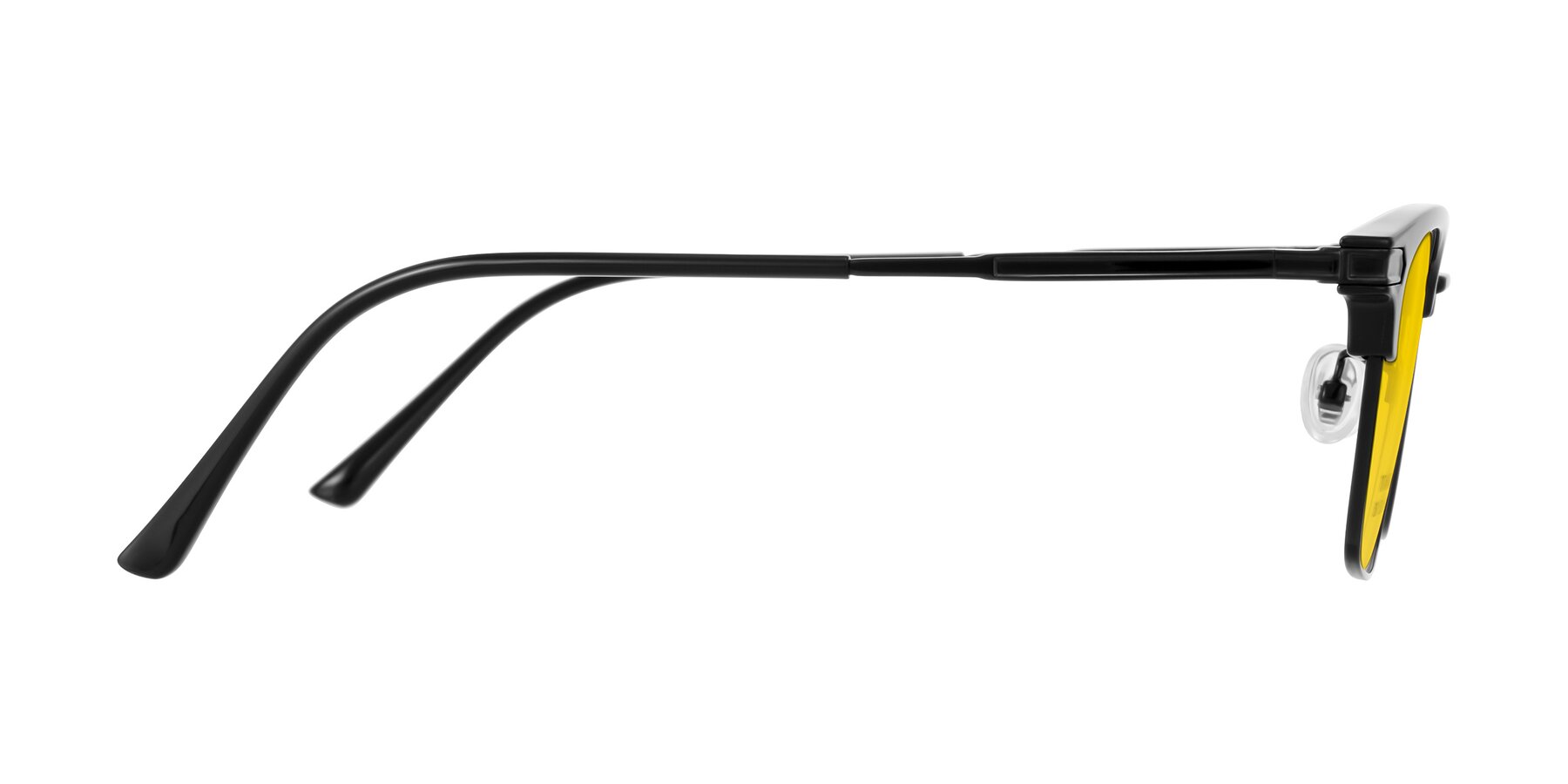 Side of Adsule in Black with Yellow Tinted Lenses