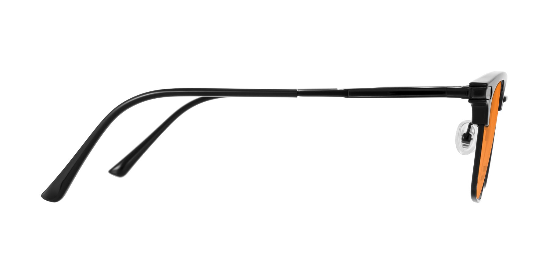 Side of Adsule in Black with Orange Tinted Lenses