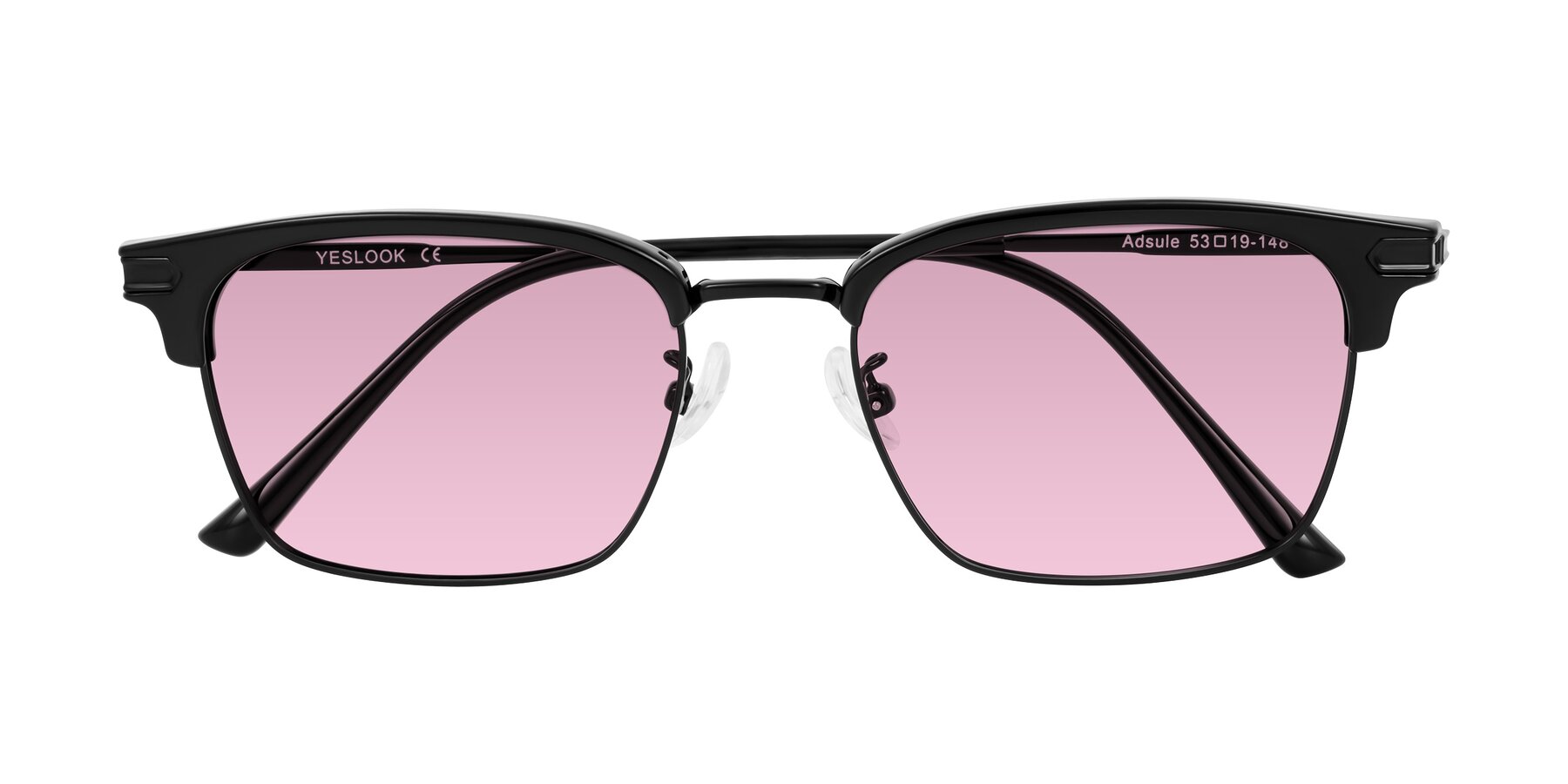 Folded Front of Adsule in Black with Light Wine Tinted Lenses