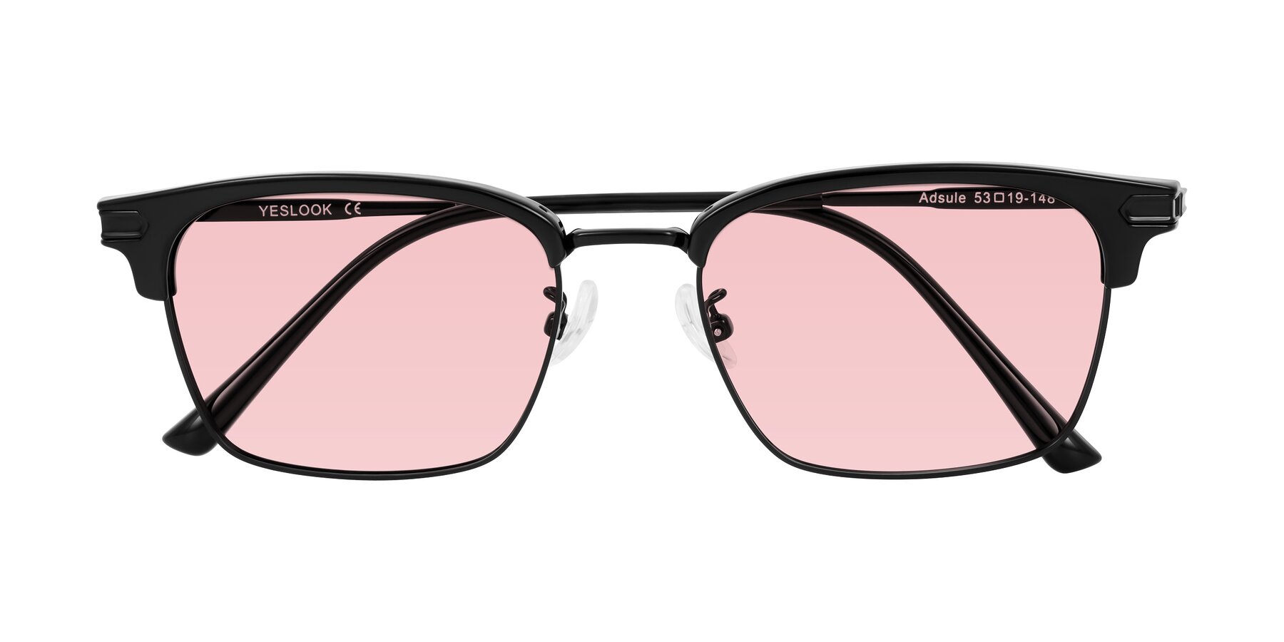 Folded Front of Adsule in Black with Light Garnet Tinted Lenses