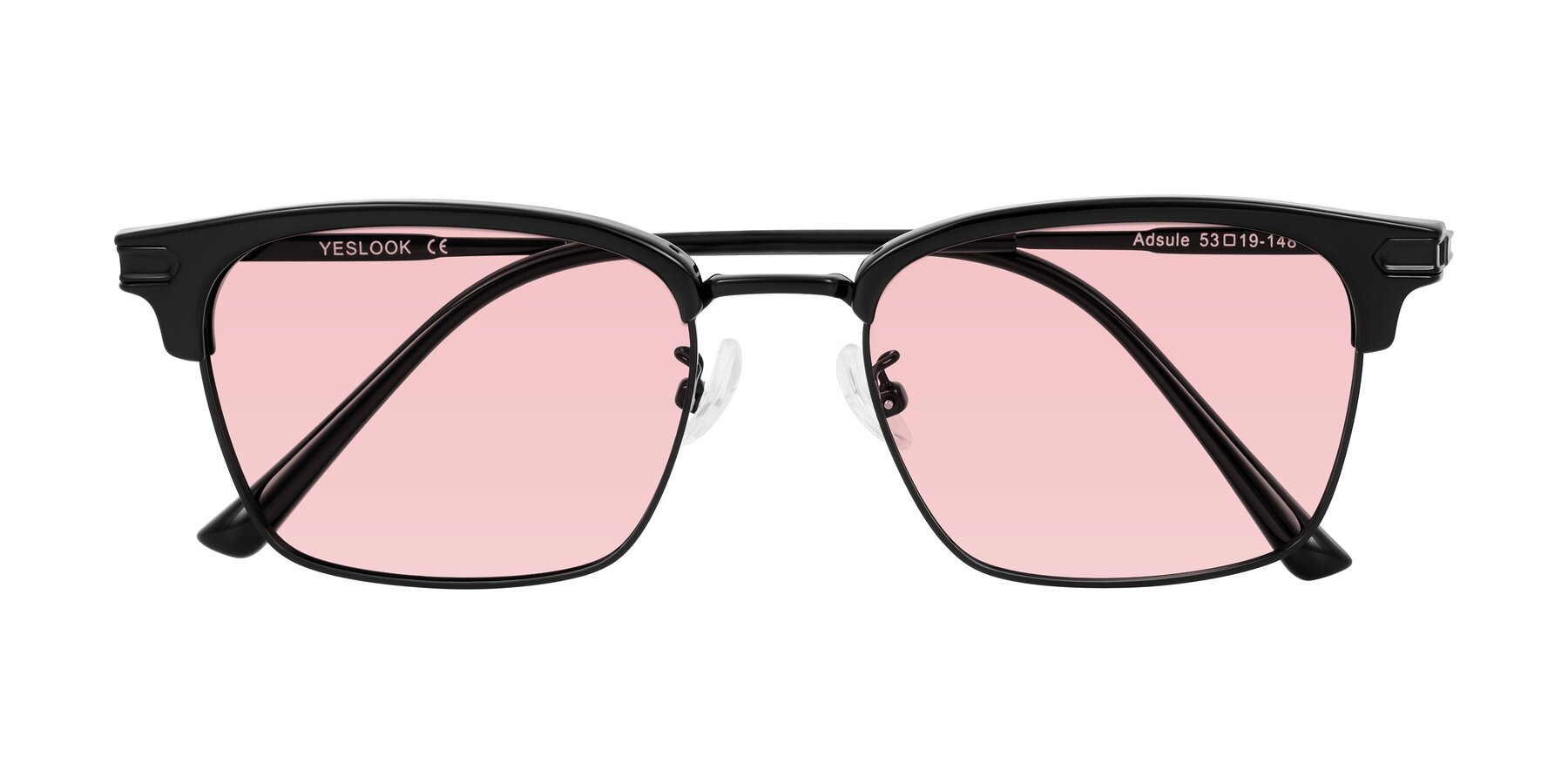 Folded Front of Adsule in Black with Light Garnet Tinted Lenses