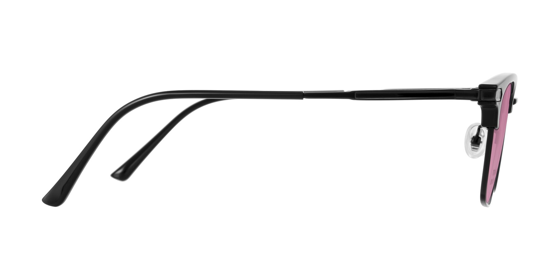 Side of Adsule in Black with Medium Wine Tinted Lenses