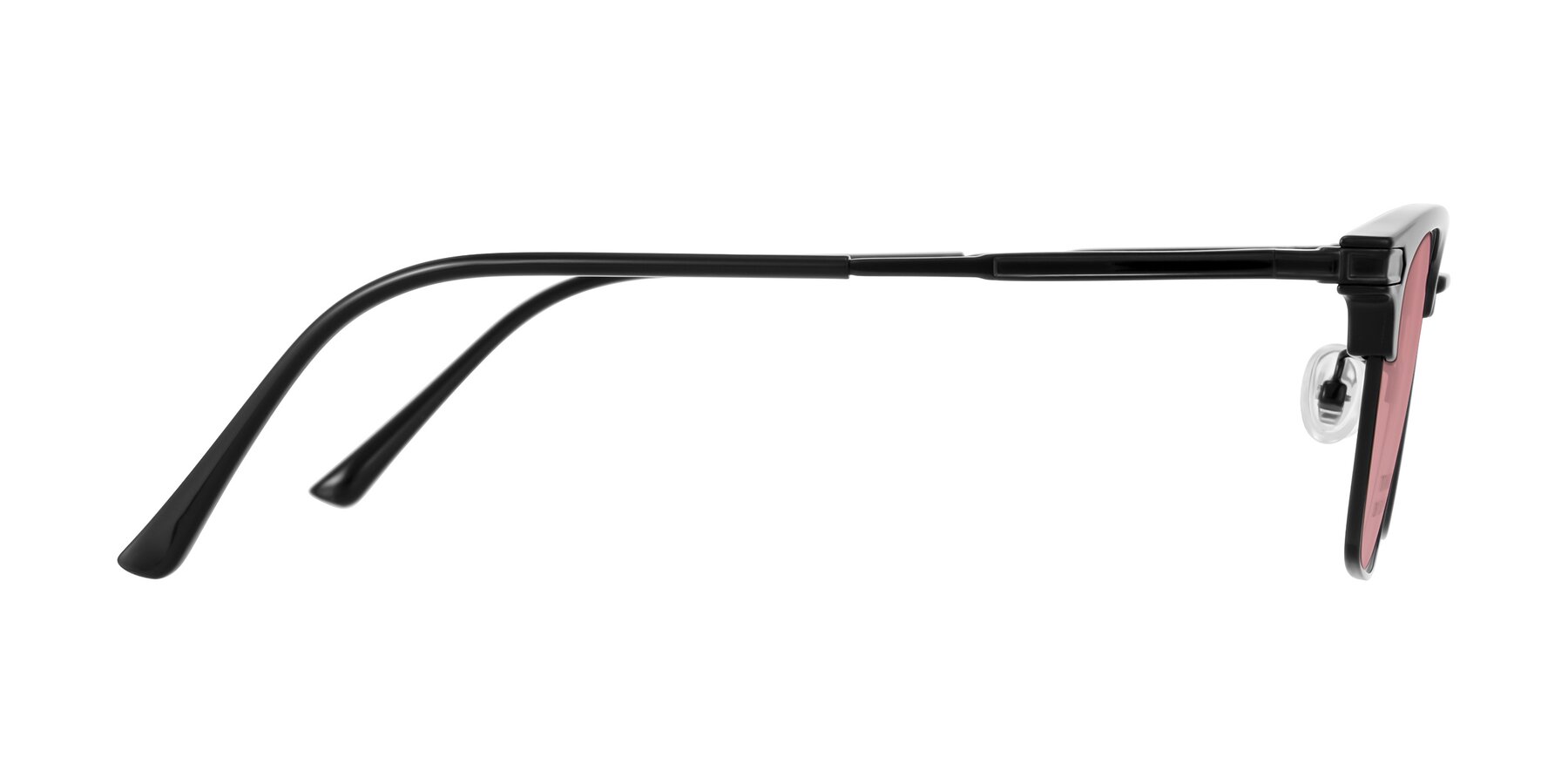 Side of Adsule in Black with Medium Garnet Tinted Lenses