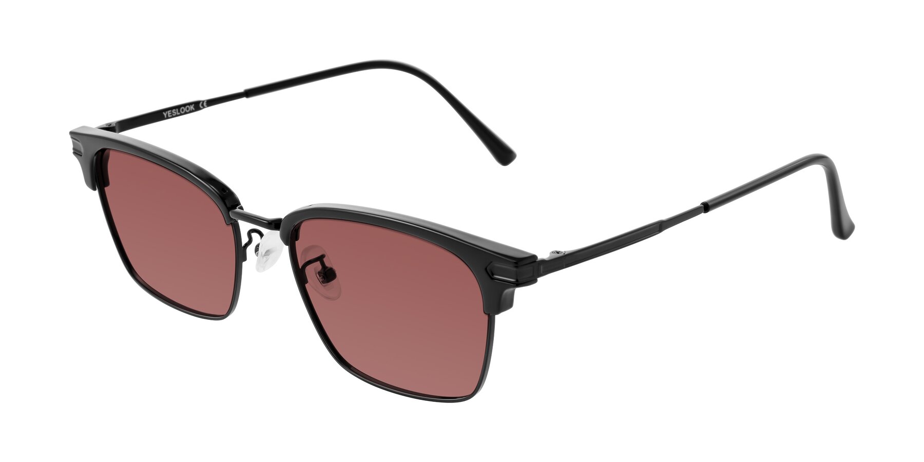 Angle of Adsule in Black with Garnet Tinted Lenses