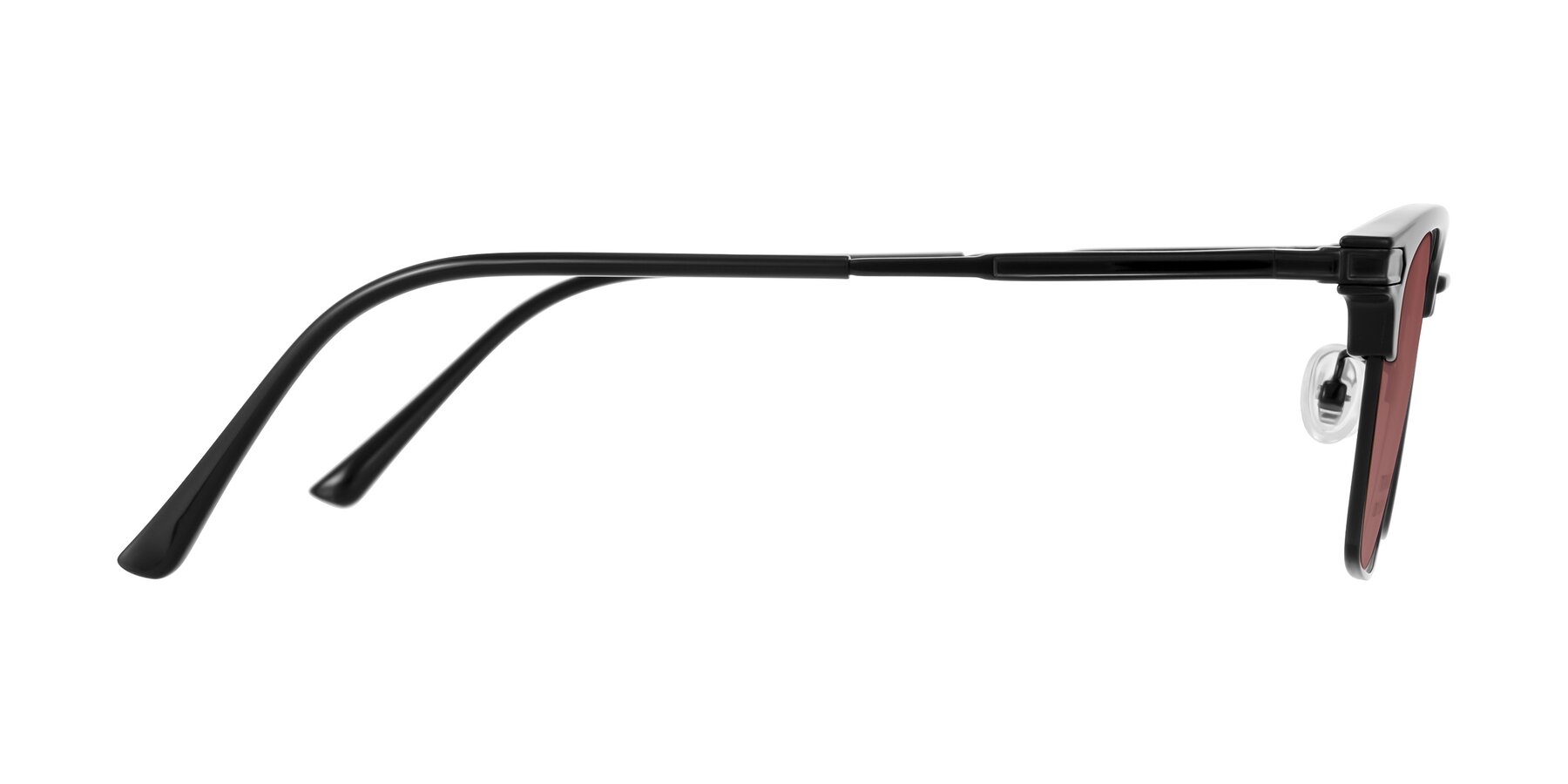 Side of Adsule in Black with Garnet Tinted Lenses