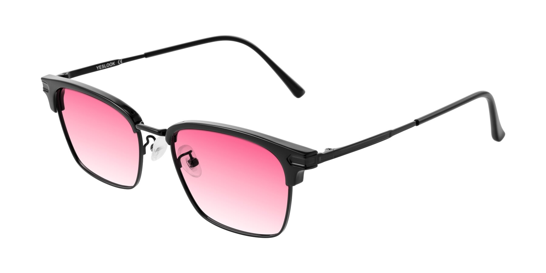 Angle of Adsule in Black with Pink Gradient Lenses