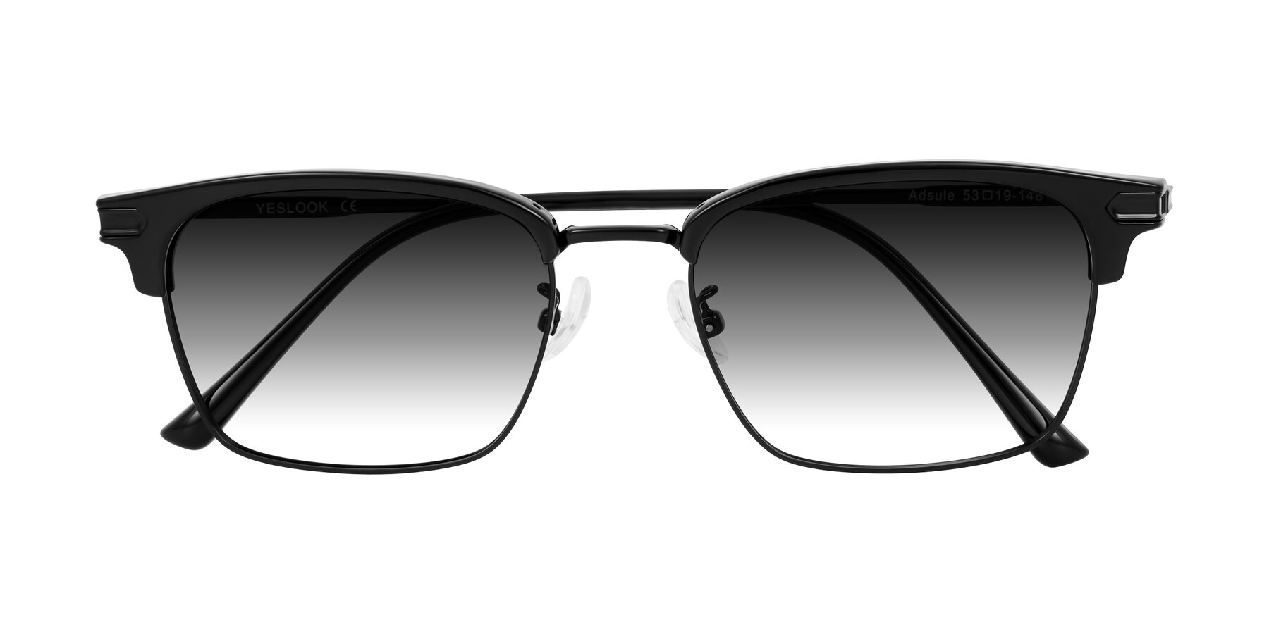 Folded Front of Adsule in Black with Gray Gradient Lenses