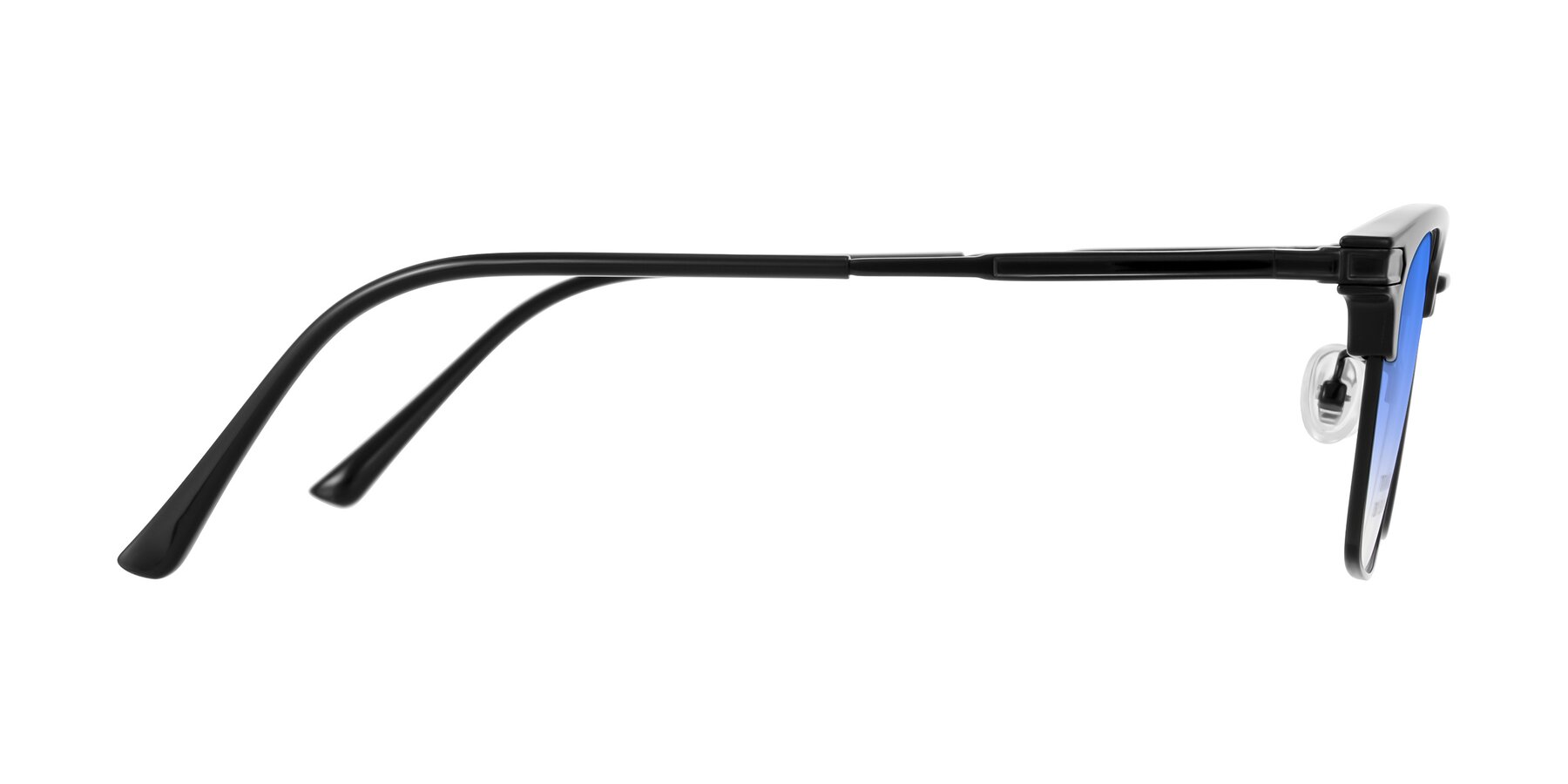Side of Adsule in Black with Blue Gradient Lenses