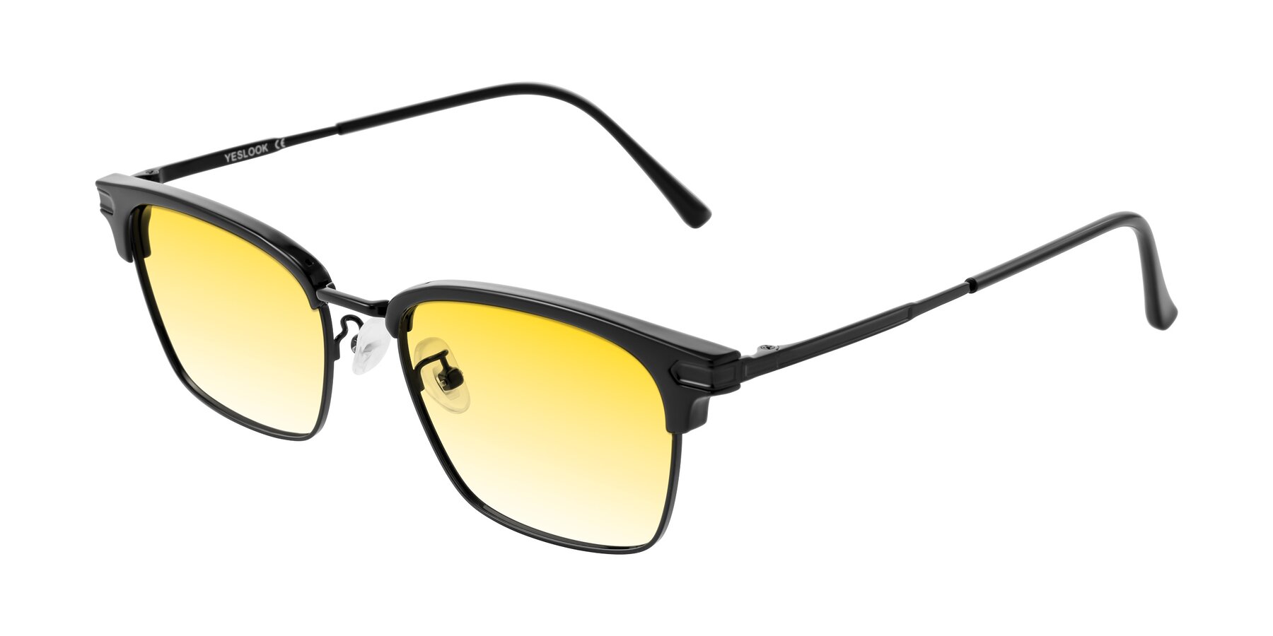 Angle of Adsule in Black with Yellow Gradient Lenses