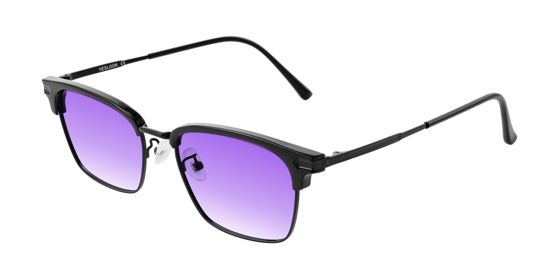 Angle of Adsule in Black with Purple Gradient Lenses