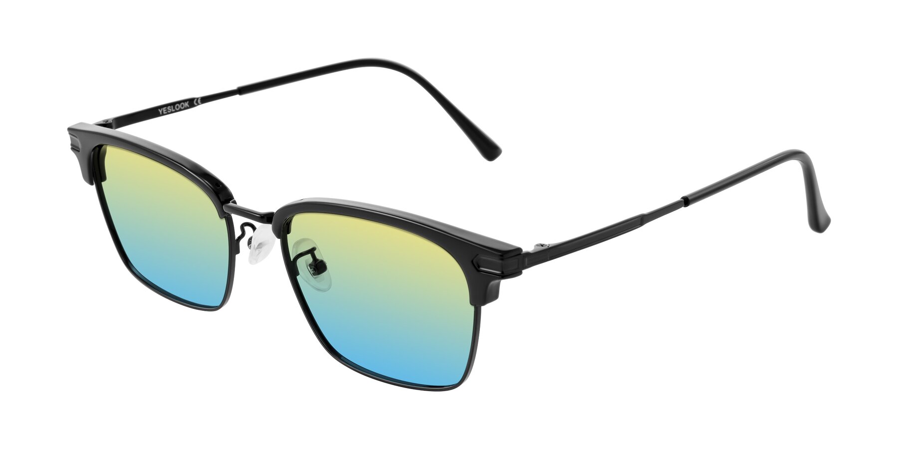 Angle of Adsule in Black with Yellow / Blue Gradient Lenses