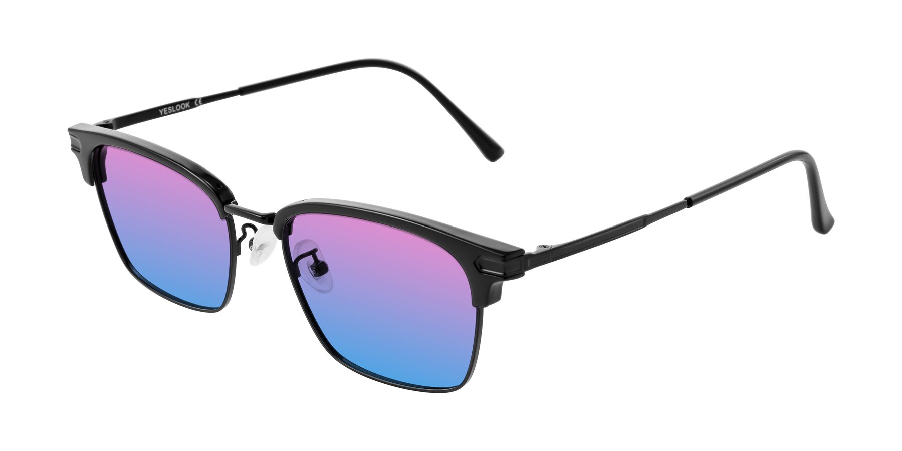 Angle of Adsule in Black with Pink / Blue Gradient Lenses