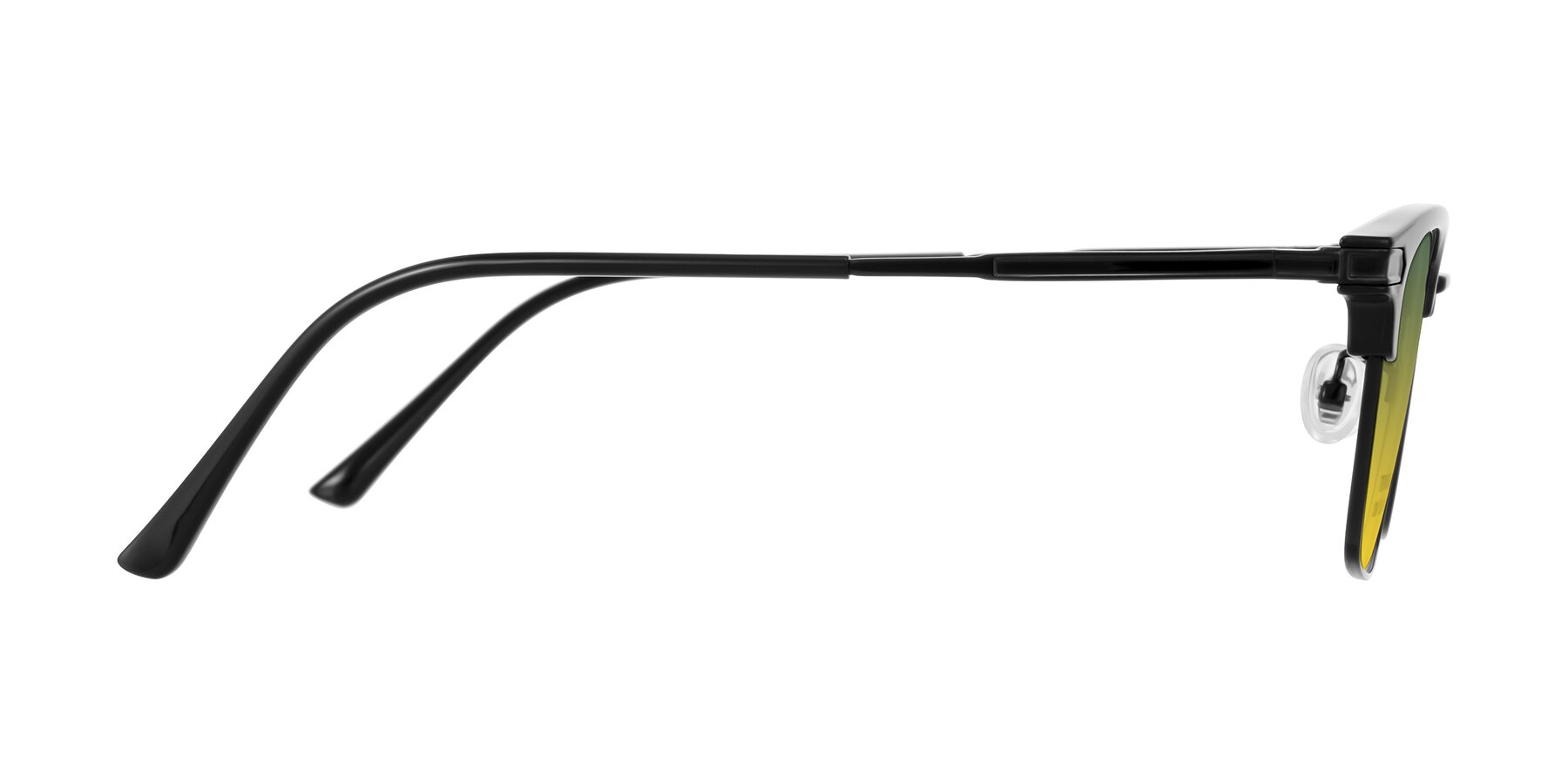 Side of Adsule in Black with Green / Yellow Gradient Lenses
