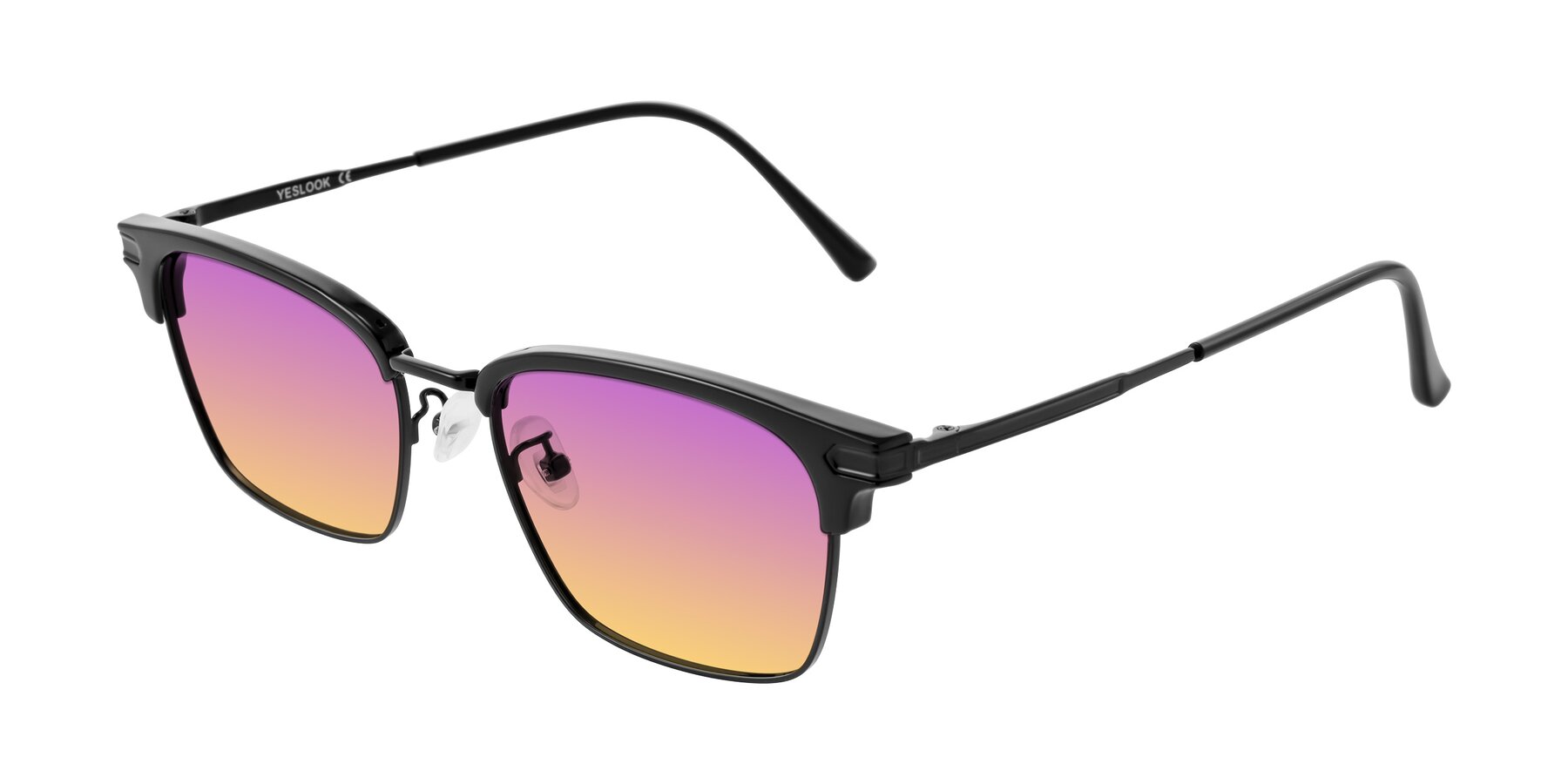 Angle of Adsule in Black with Purple / Yellow Gradient Lenses