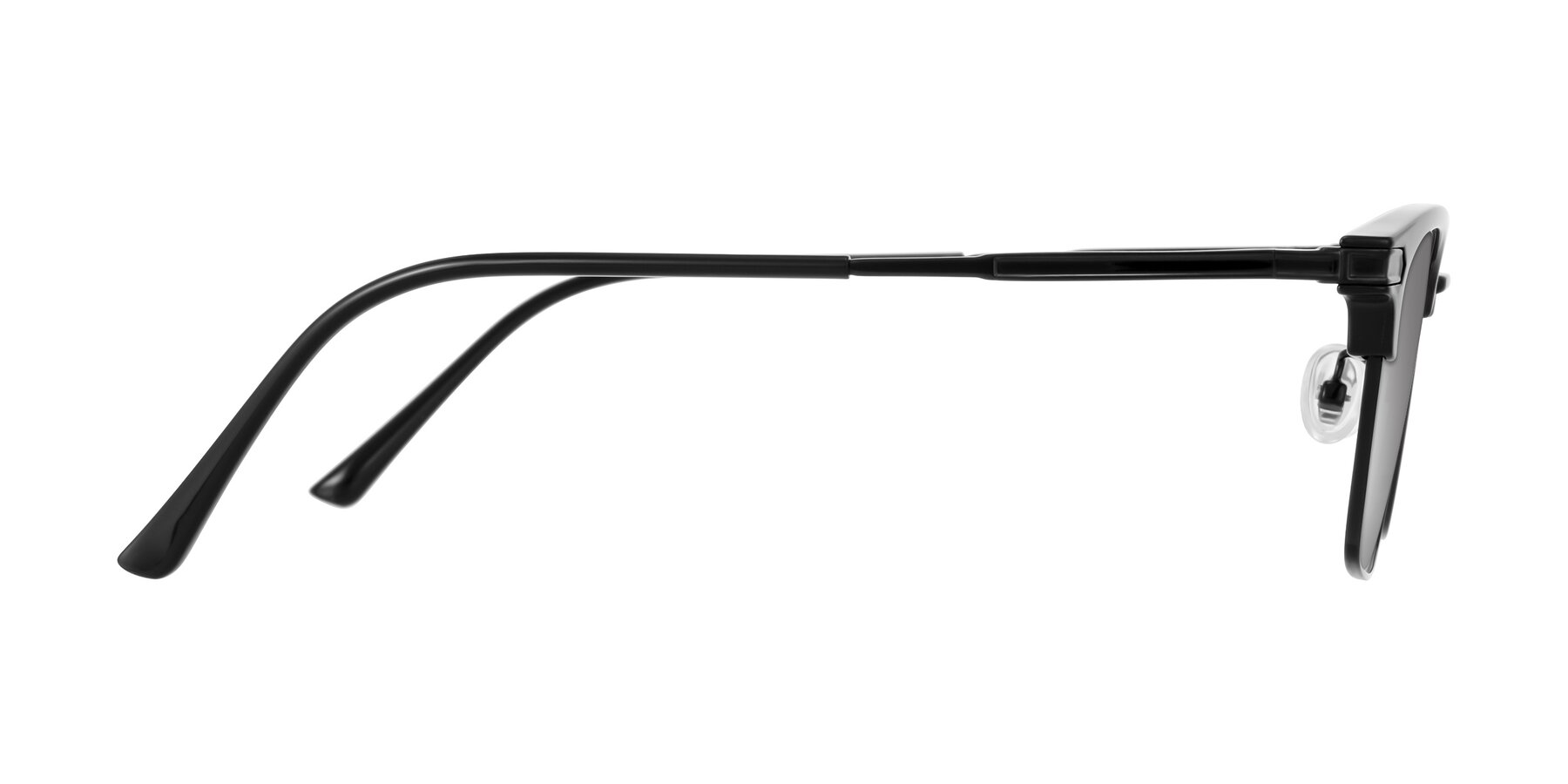 Side of Adsule in Black with Silver Mirrored Lenses