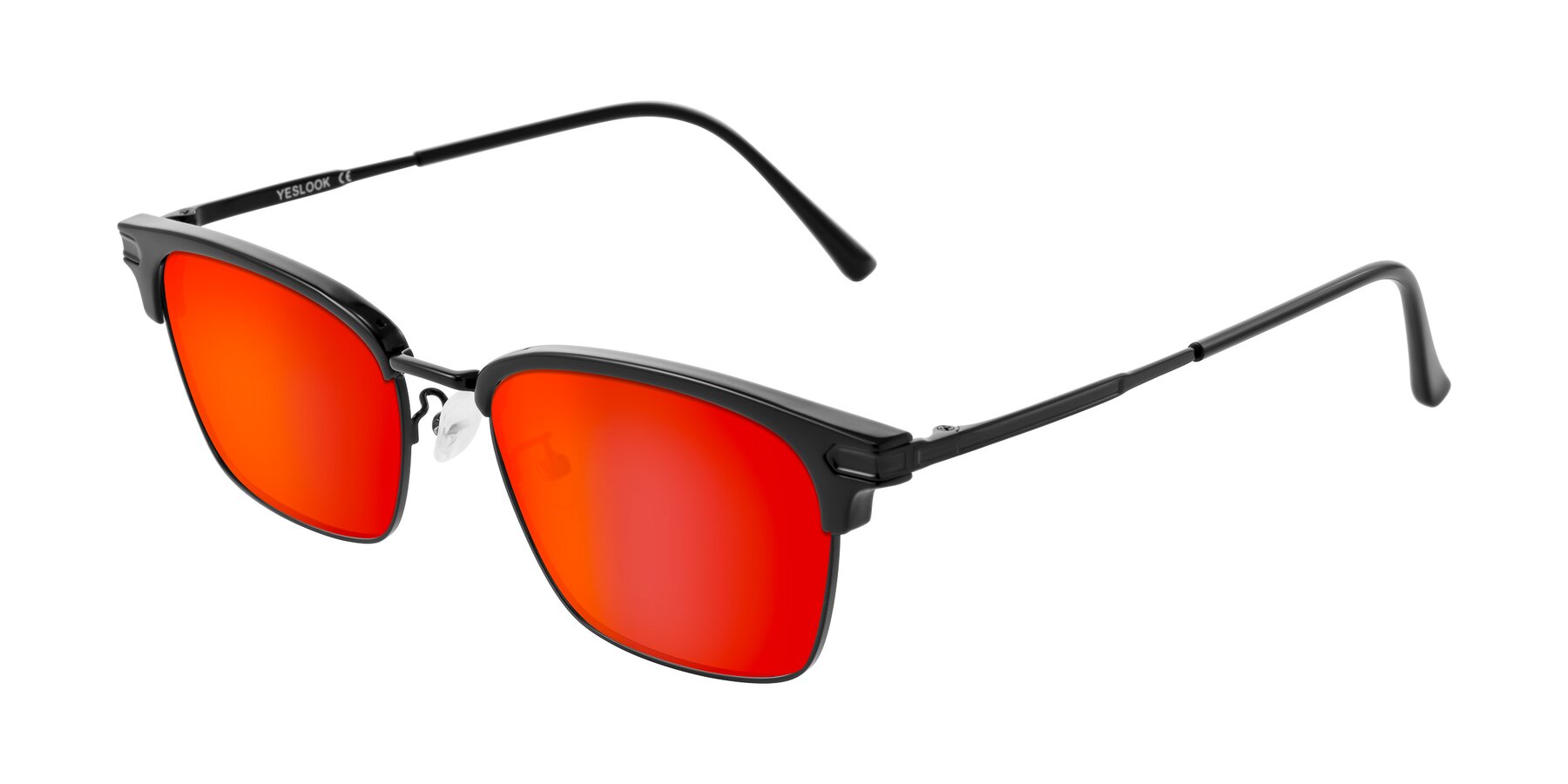 Angle of Adsule in Black with Red Gold Mirrored Lenses