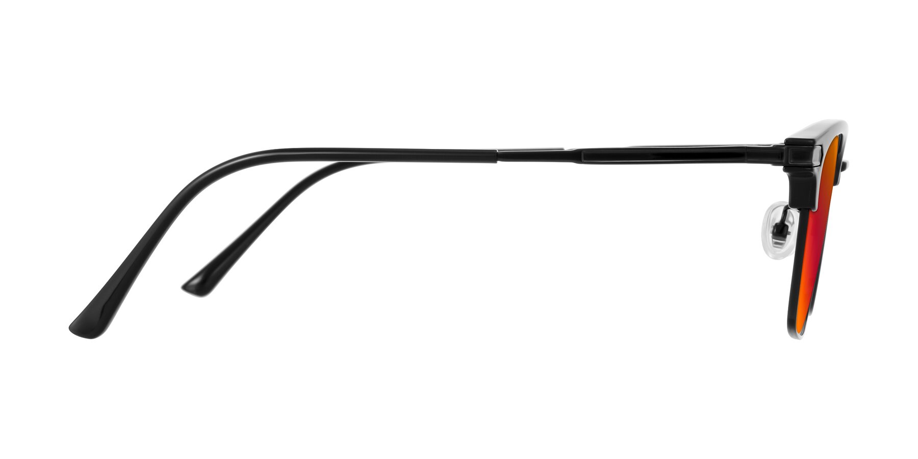 Side of Adsule in Black with Red Gold Mirrored Lenses