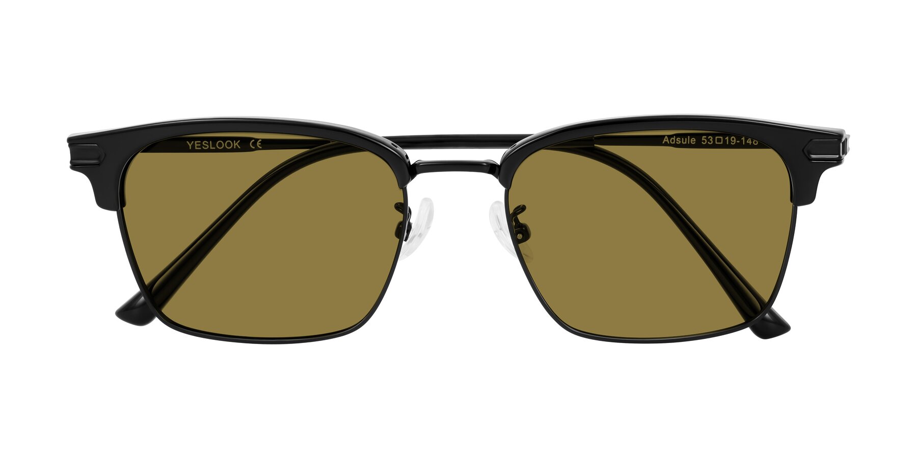Folded Front of Adsule in Black with Brown Polarized Lenses