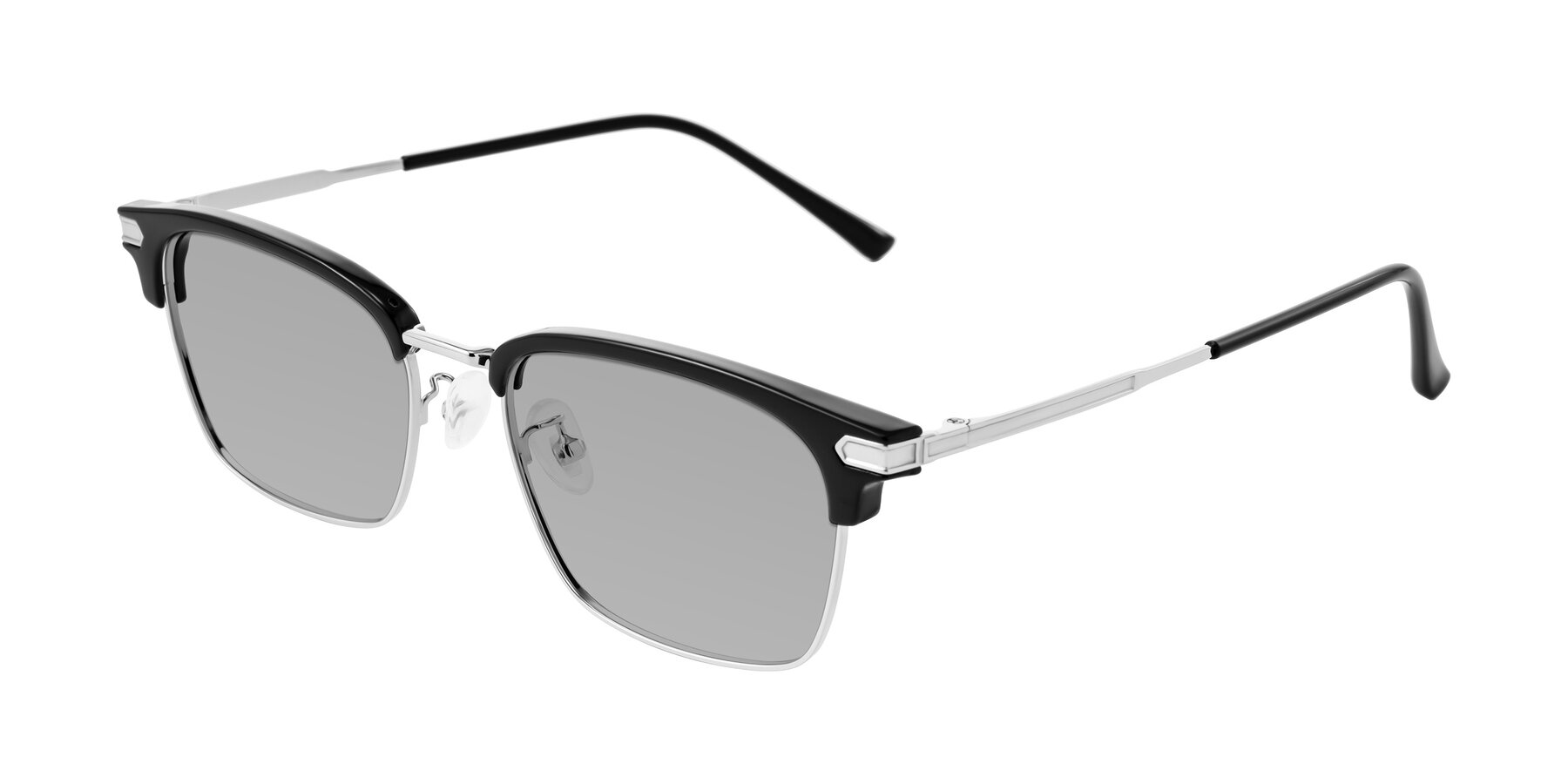 Angle of Adsule in Black/Silver with Light Gray Tinted Lenses