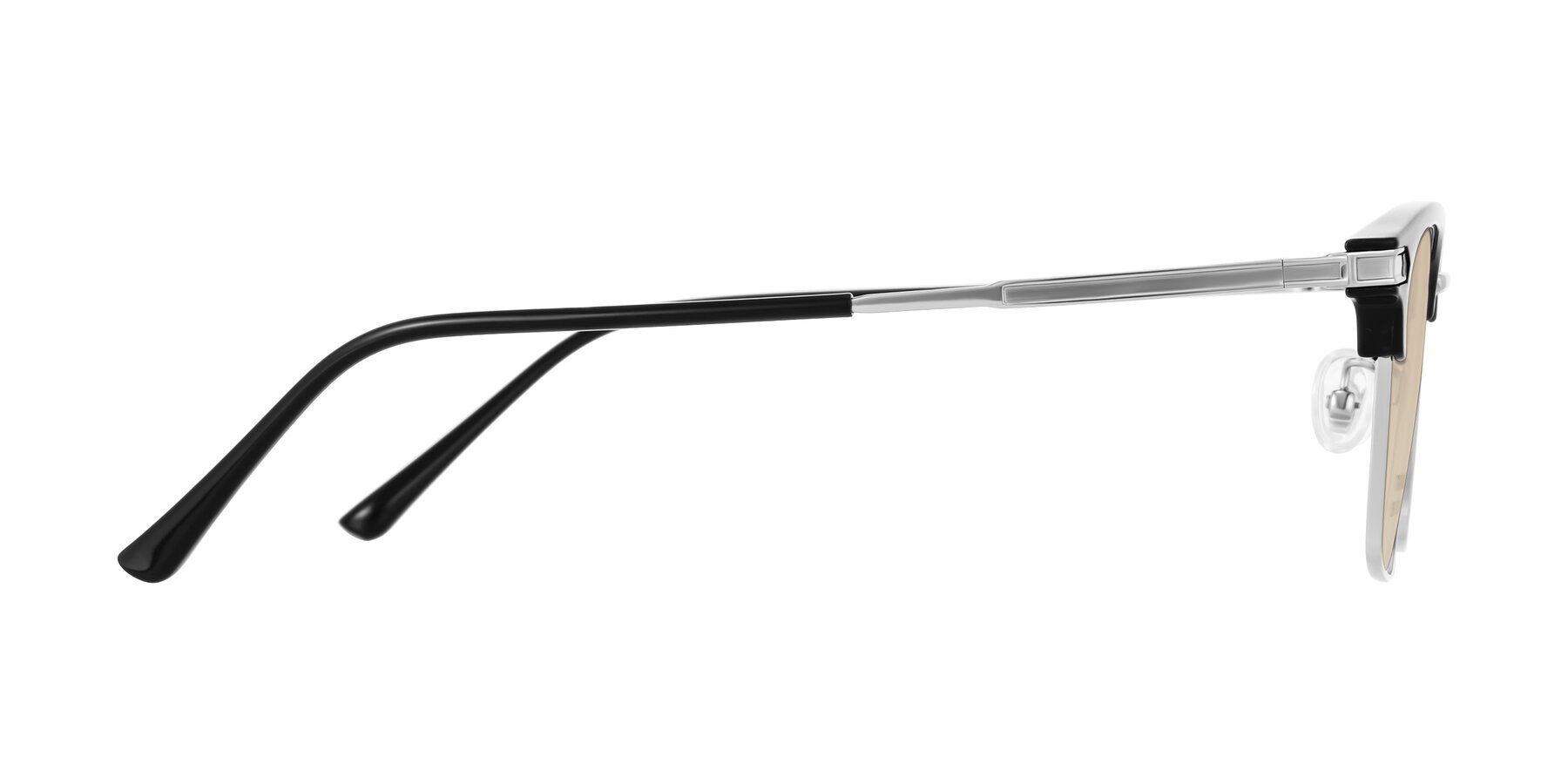 Side of Adsule in Black/Silver with Light Brown Tinted Lenses